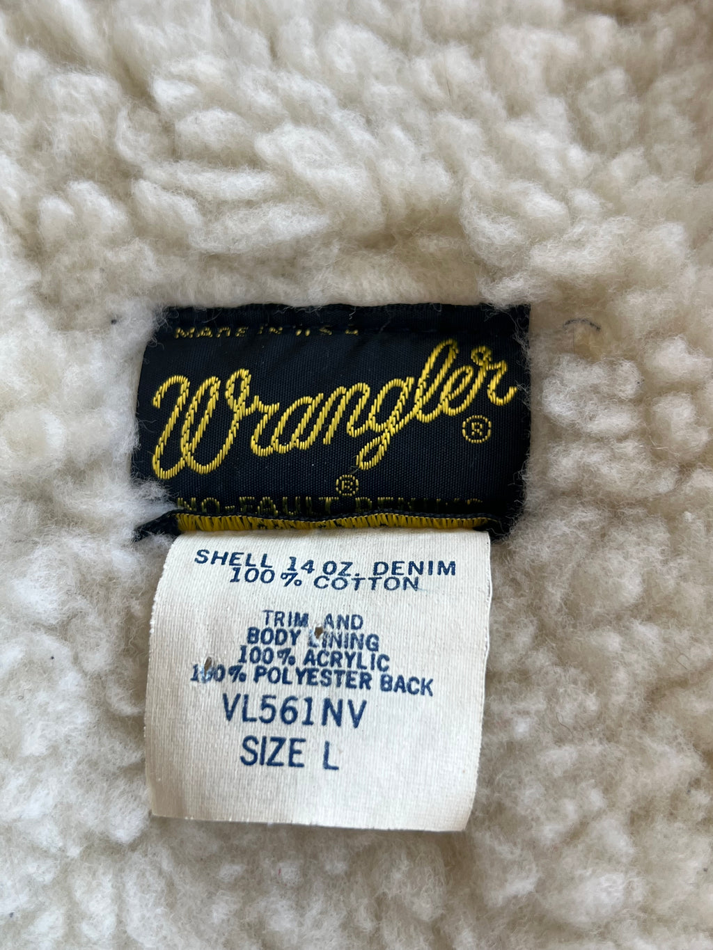 Vintage 1970s Wrangler Dark Wash Sherpa Lined Vest Size L- MADE IN USA