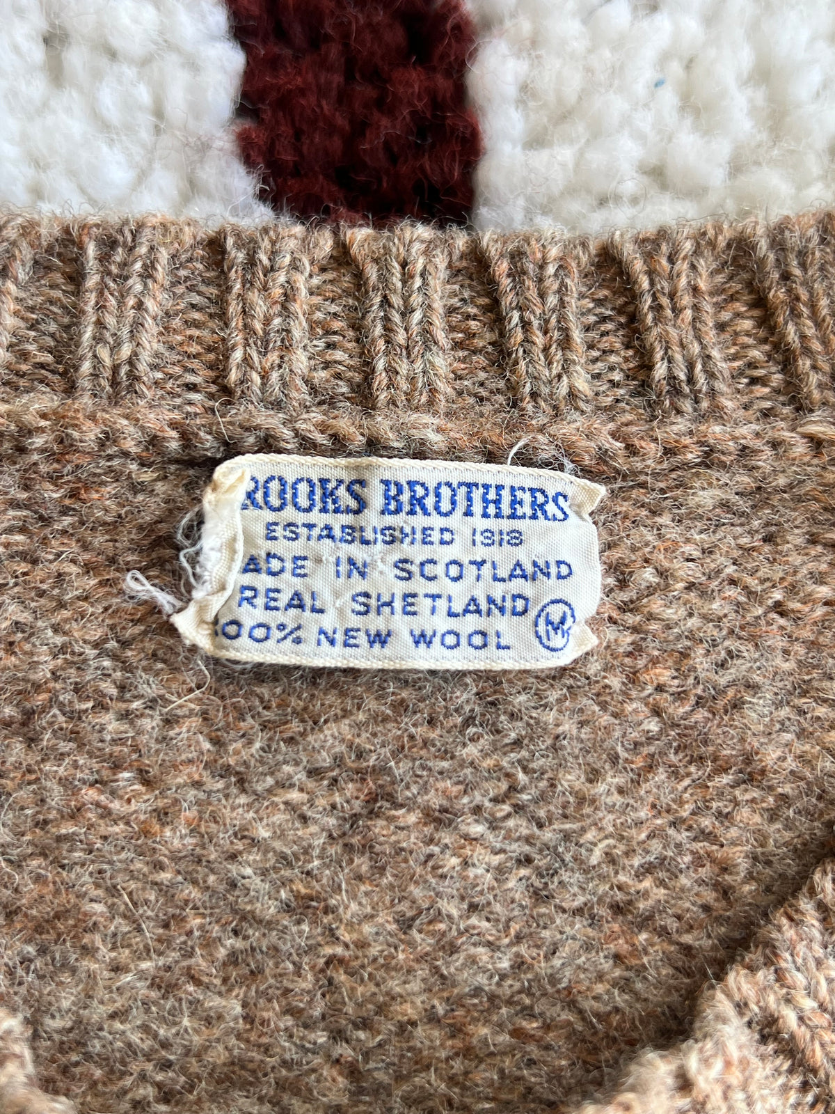 Vintage 1970s Brooks Brothers Brown Wool Sweater Size M- MADE IN SCOTLAND