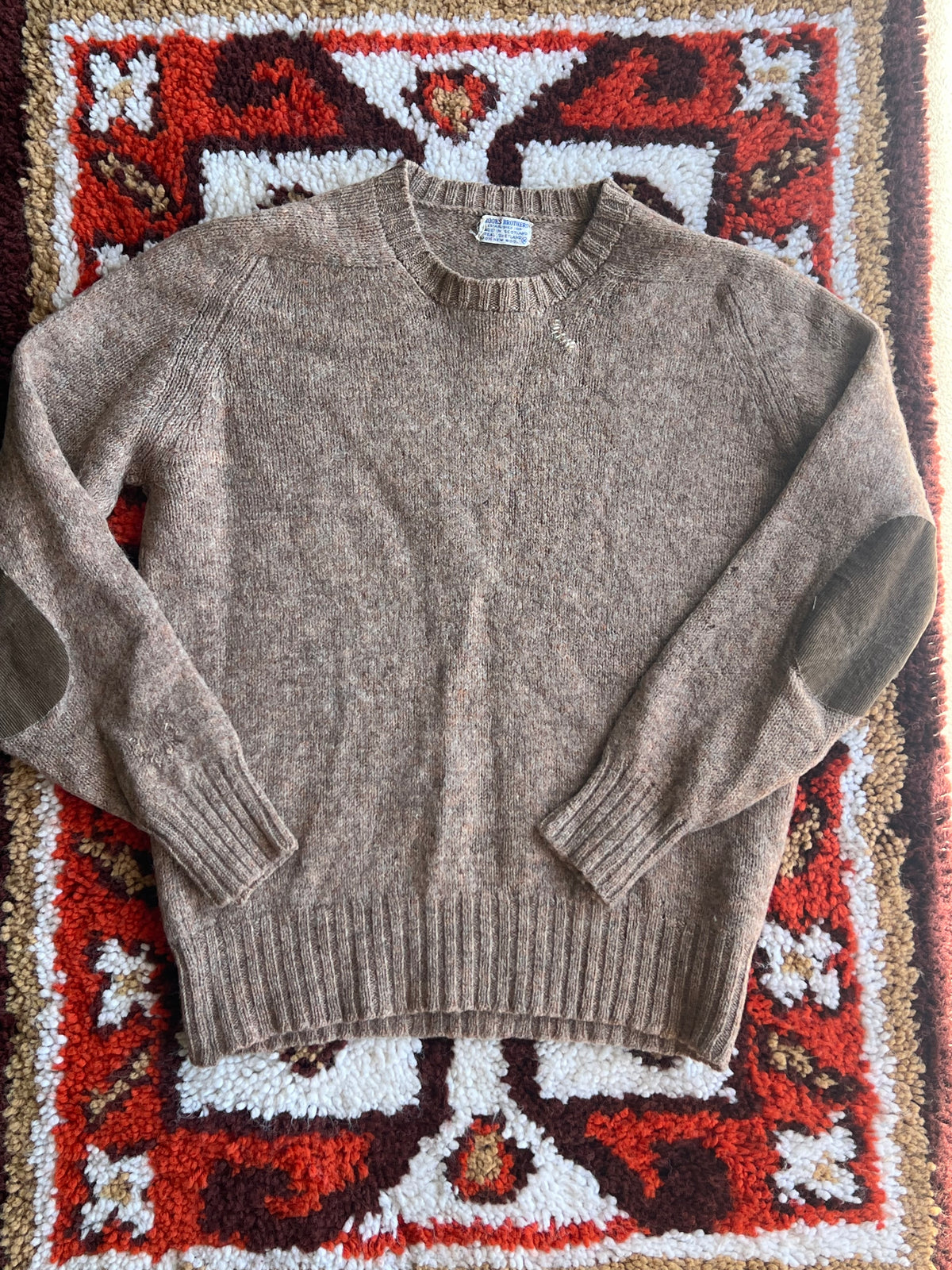 Vintage 1970s Brooks Brothers Brown Wool Sweater Size M- MADE IN SCOTLAND