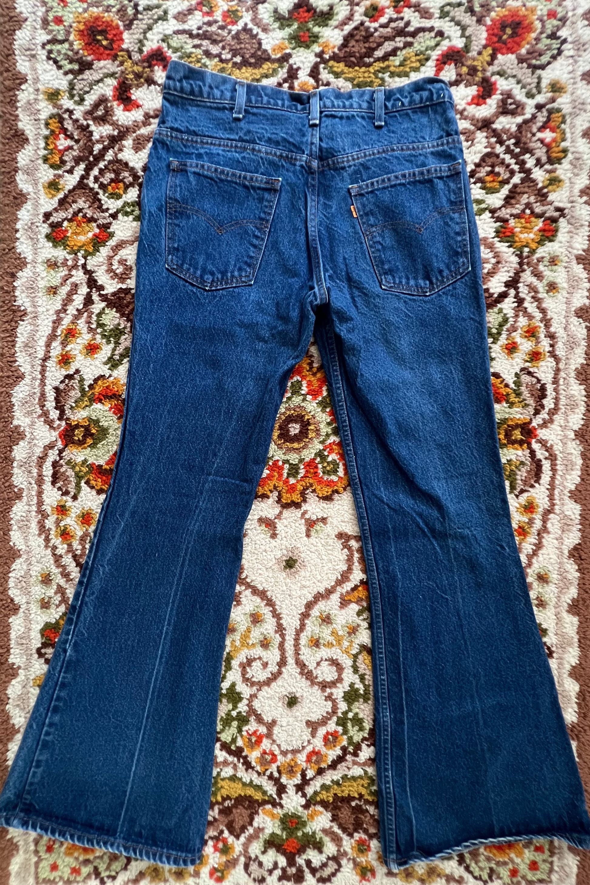 '80s Levi's Vintage Orange Tab Dark Wash Flare Jeans