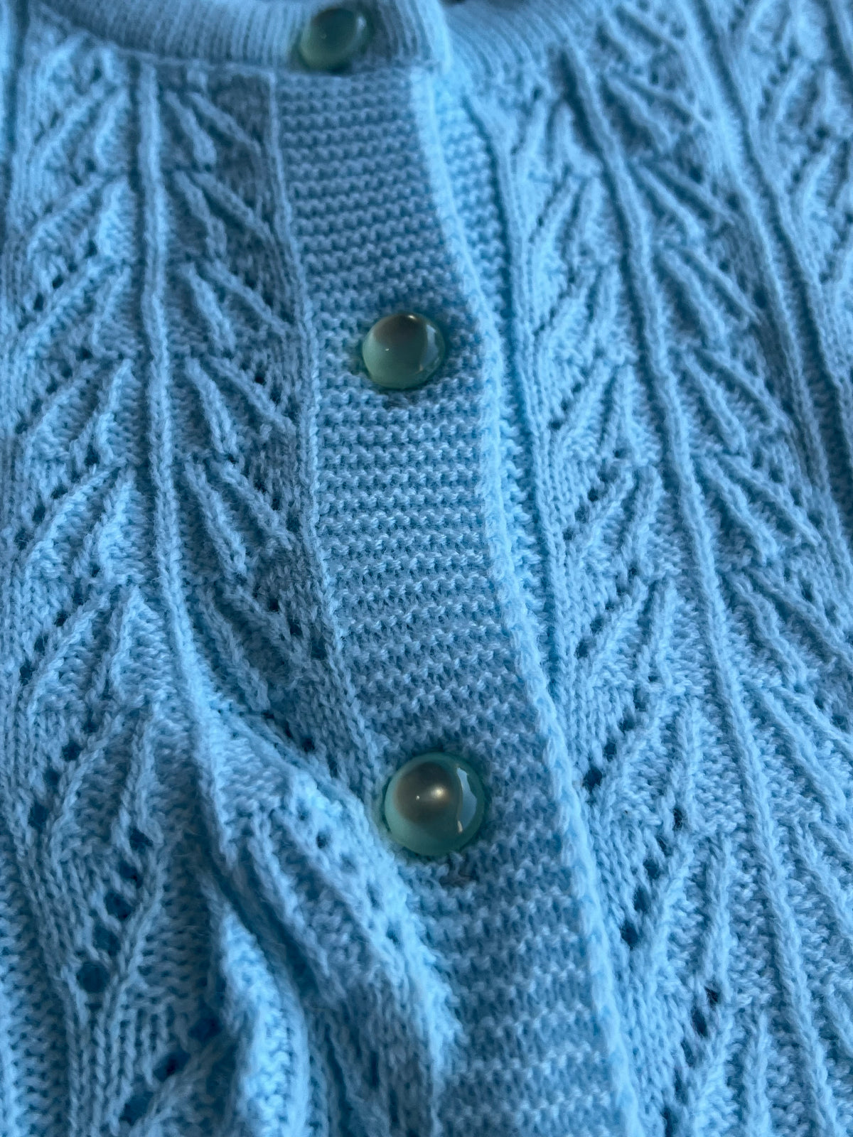 Vintage 1960s Wintuk Blue Acrylic Button-Up Sweater Size M-L- MADE IN USA