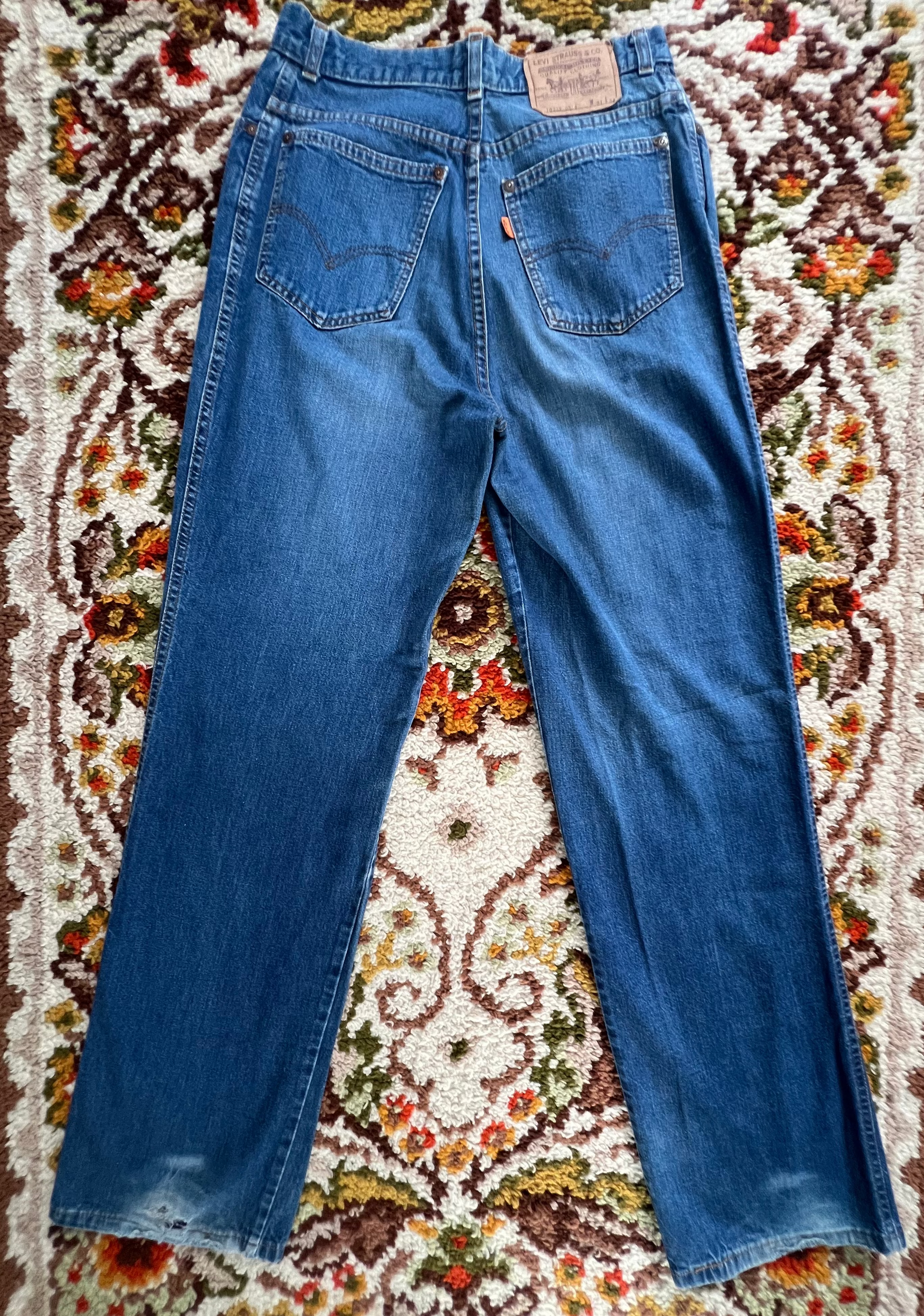 '70s Levi's Vintage Orange Tab 514 Dark Wash Jeans 31x34