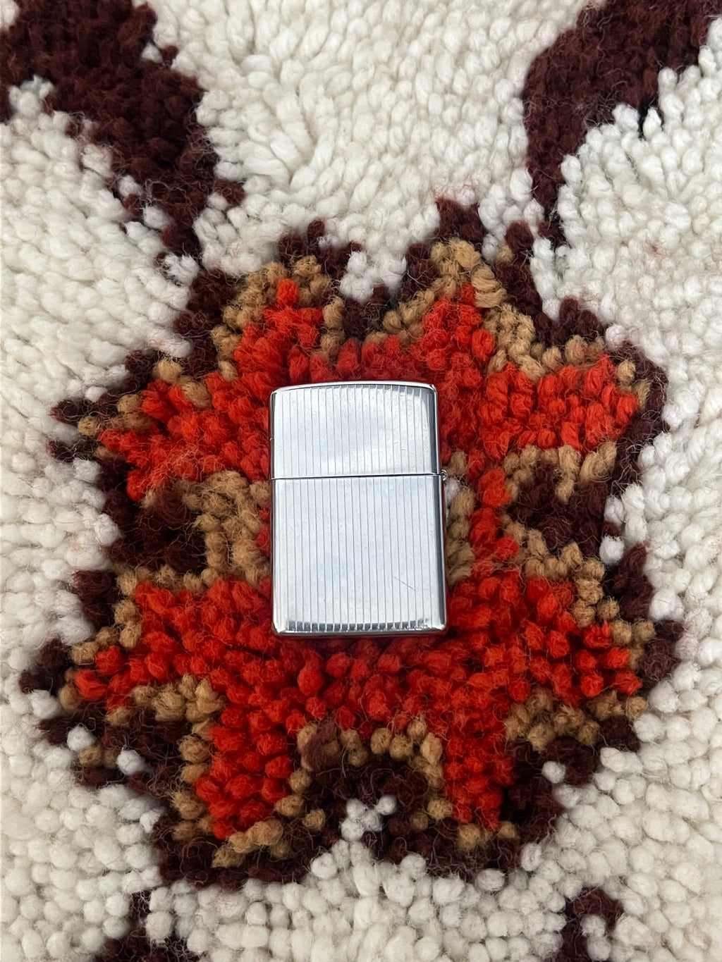 Vintage 1970s Zippo Lighter – Silver Engraved Stripe, ESA Initials, USA Made
