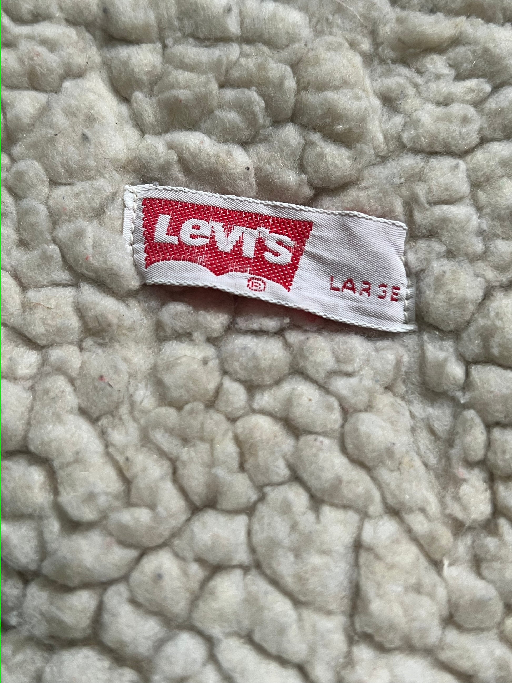 Vintage 1970s Levi's Light Wash Orange Tab Sherpa Lined Denim Vest Size L-MADE IN USA