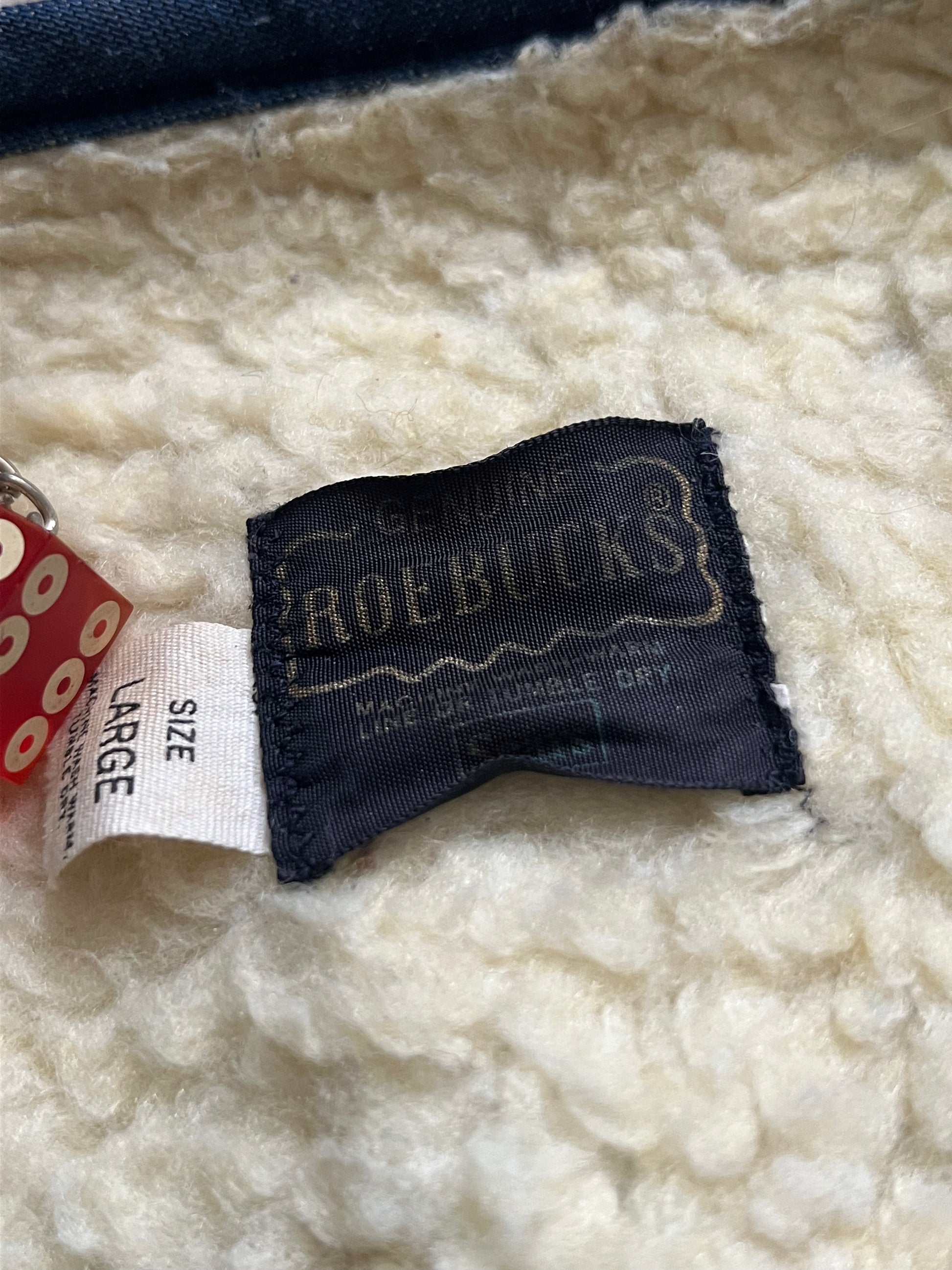 70's Vintage Sears Roebucks Dark Wash Denim Vest- Sherpa Lined, USA Made