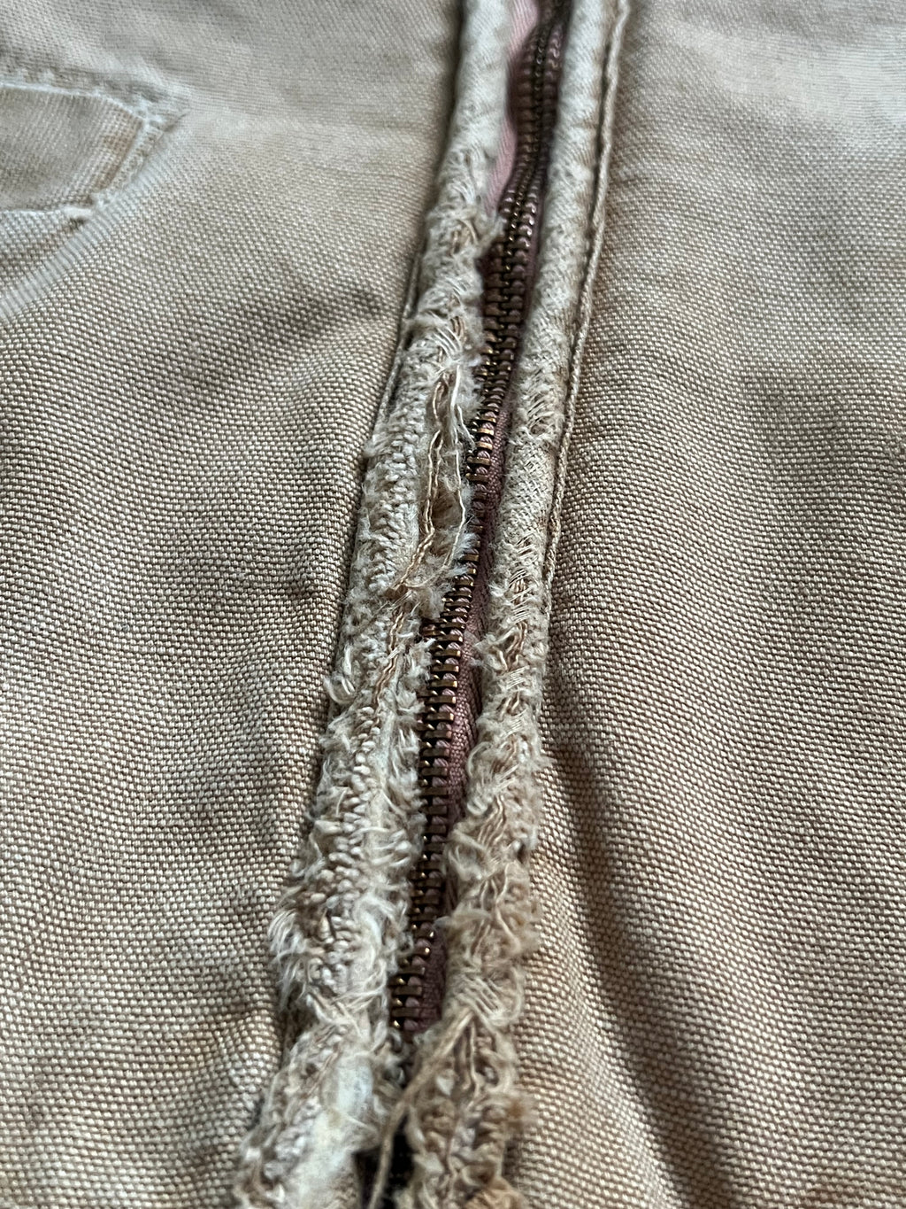 80's Vintage Carhartt Tan Canvas Vest- Sherpa Lined, USA Made