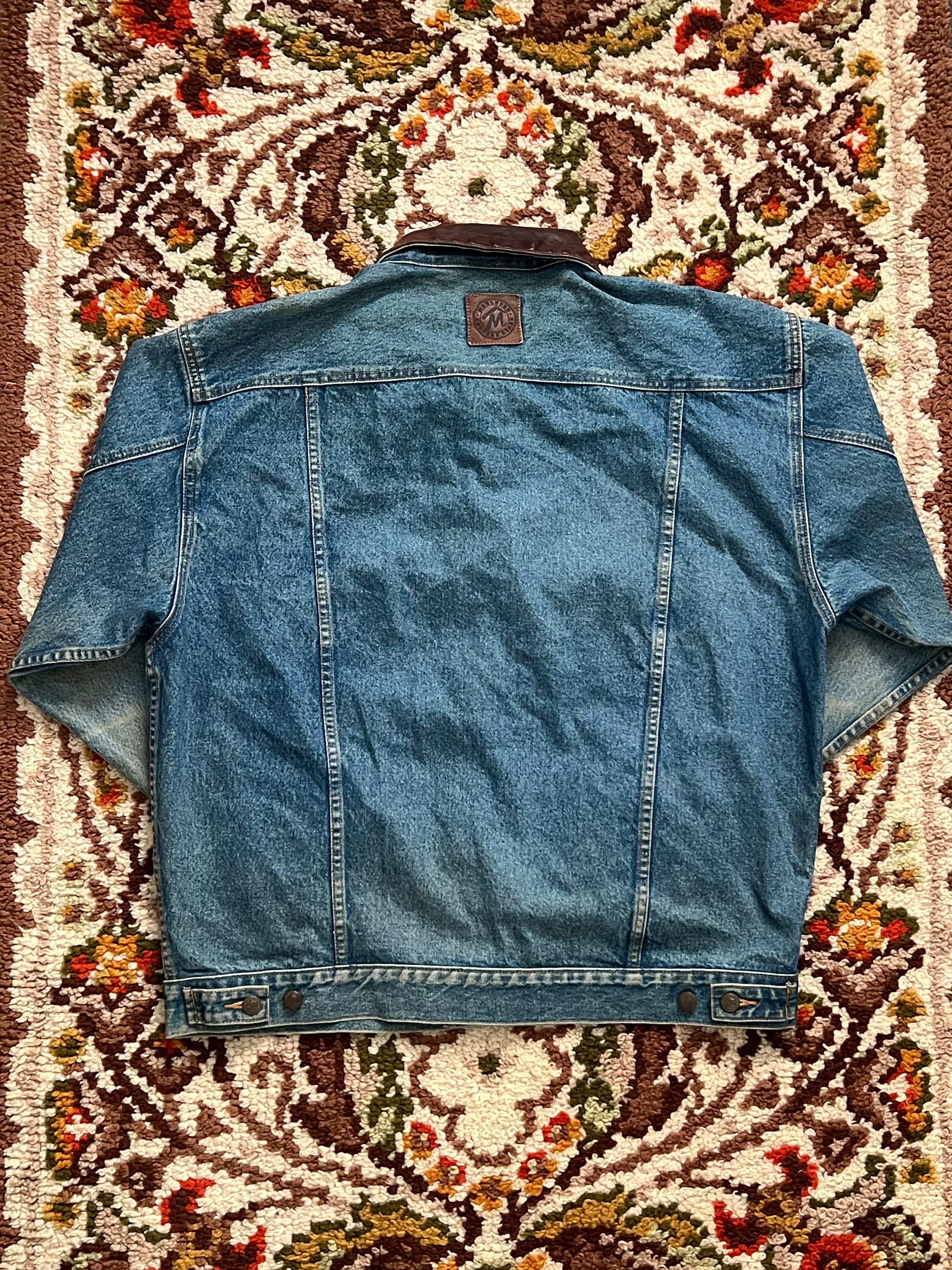90s Vintage Marlboro Country Store Distressed Denim Jacket-Light Wash