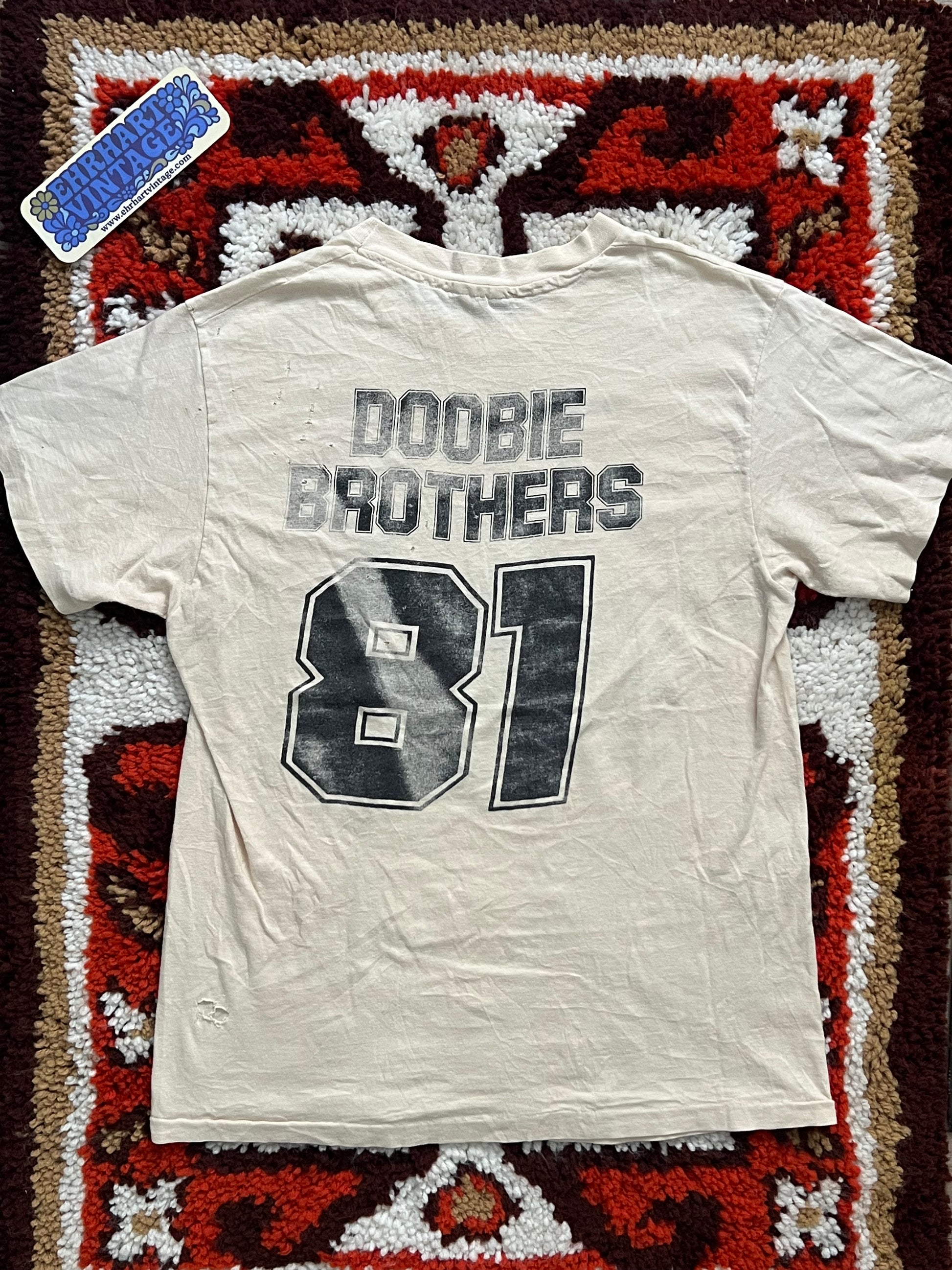 Vintage 1981 Hanes The Doobie Brothers Band T-Shirt- Single Stitch, Made In USA