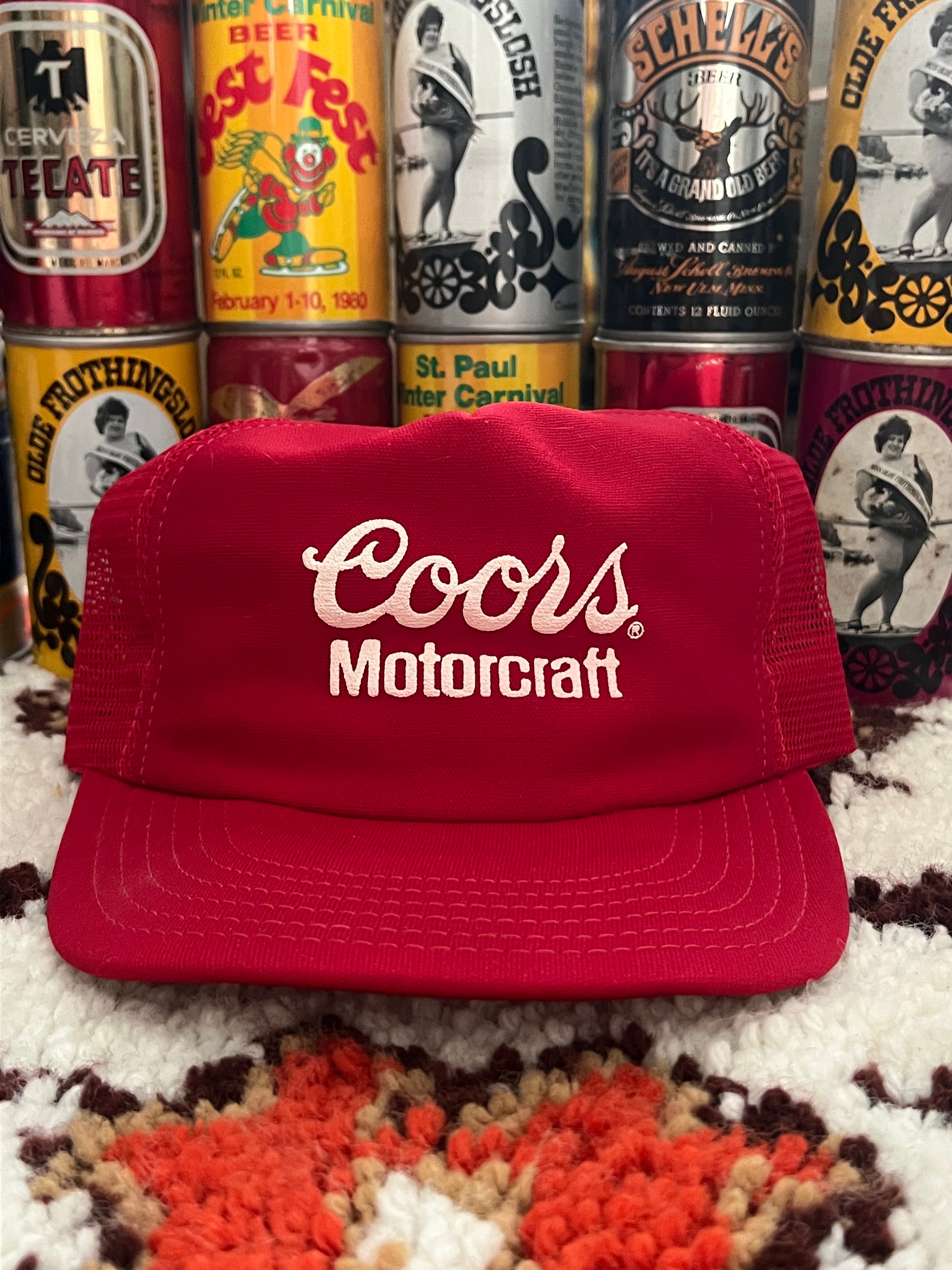 1980s Nascar Winston Cup Coors Motorcraft Trucker Hat – Vintage Made in USA