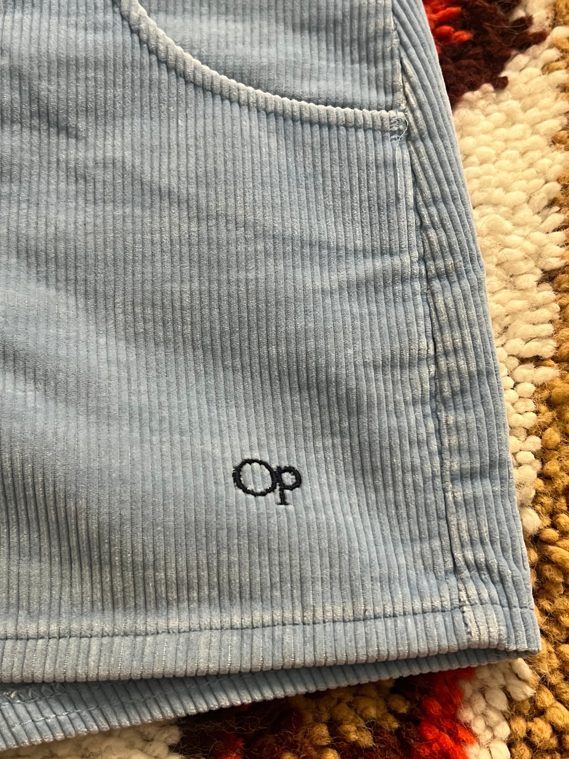 Vintage 1980s Ocean Pacific Blue Corduroy Shorts SIZE M-L- MADE IN USA