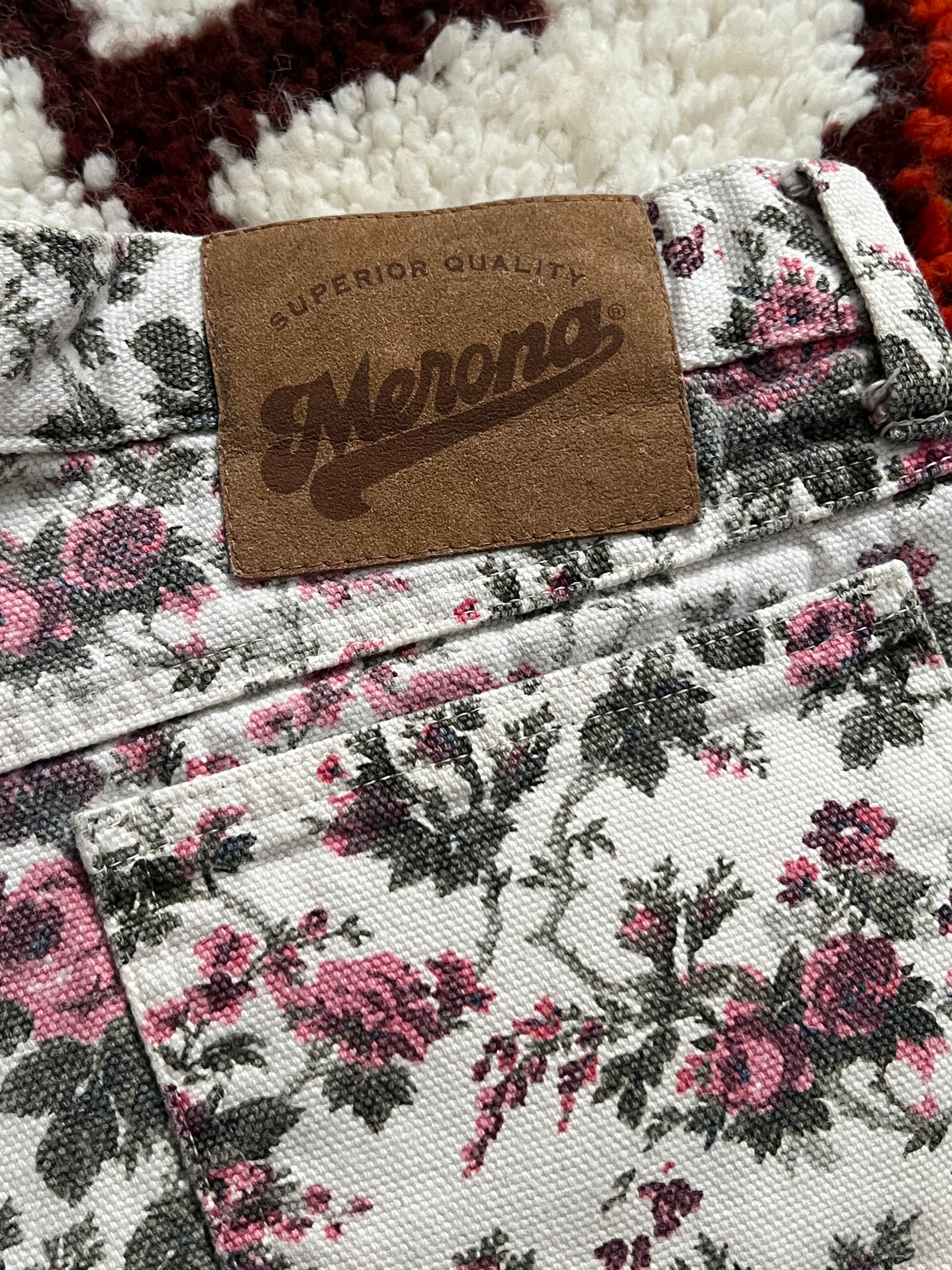 1980s Merona Pink/White Floral Shorts 13/14- MADE IN USA