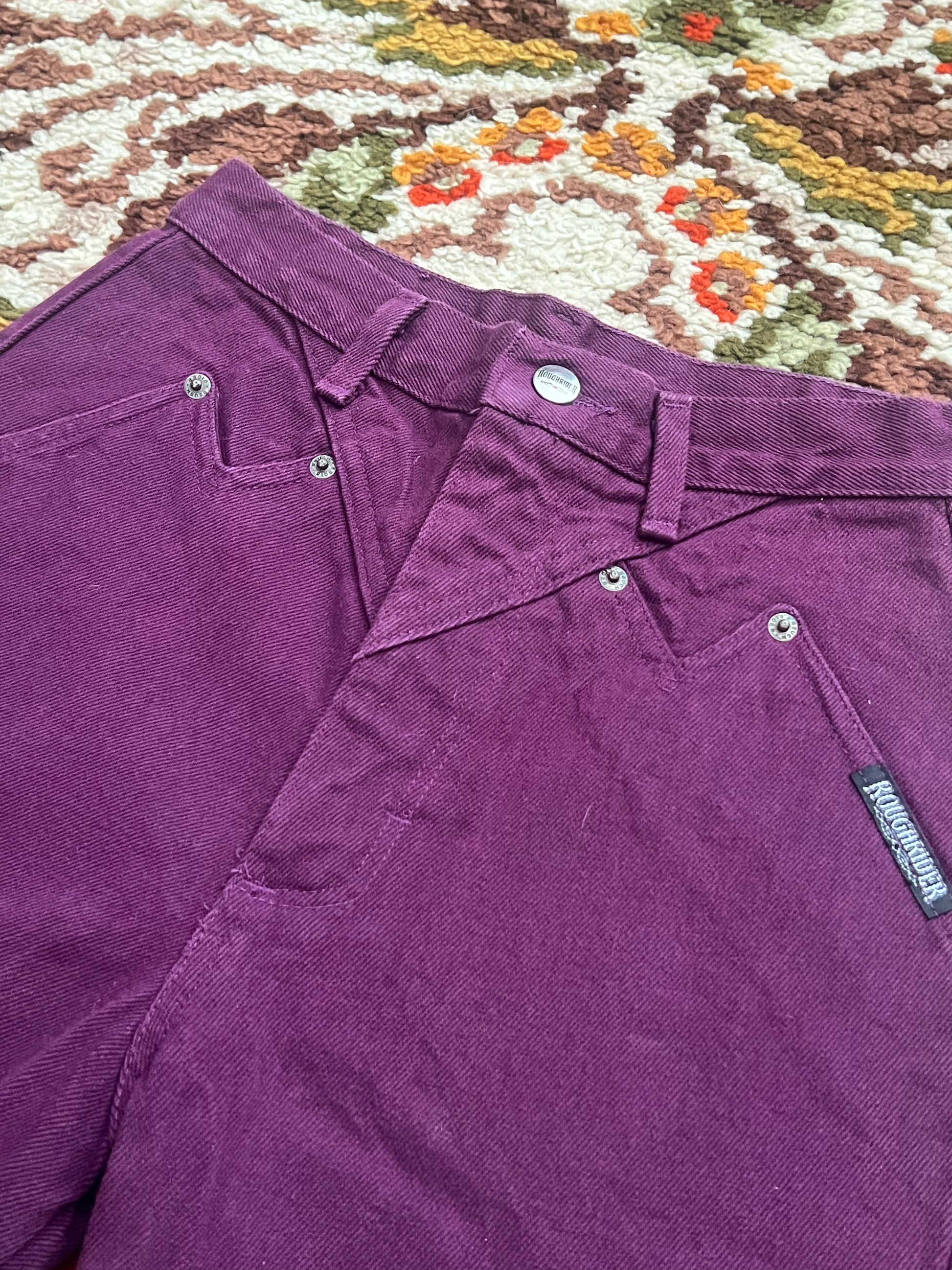 Vintage 1980s Rough Rider By Circle T Plum High-Waisted Jeans Size 3/4- MADE IN USA