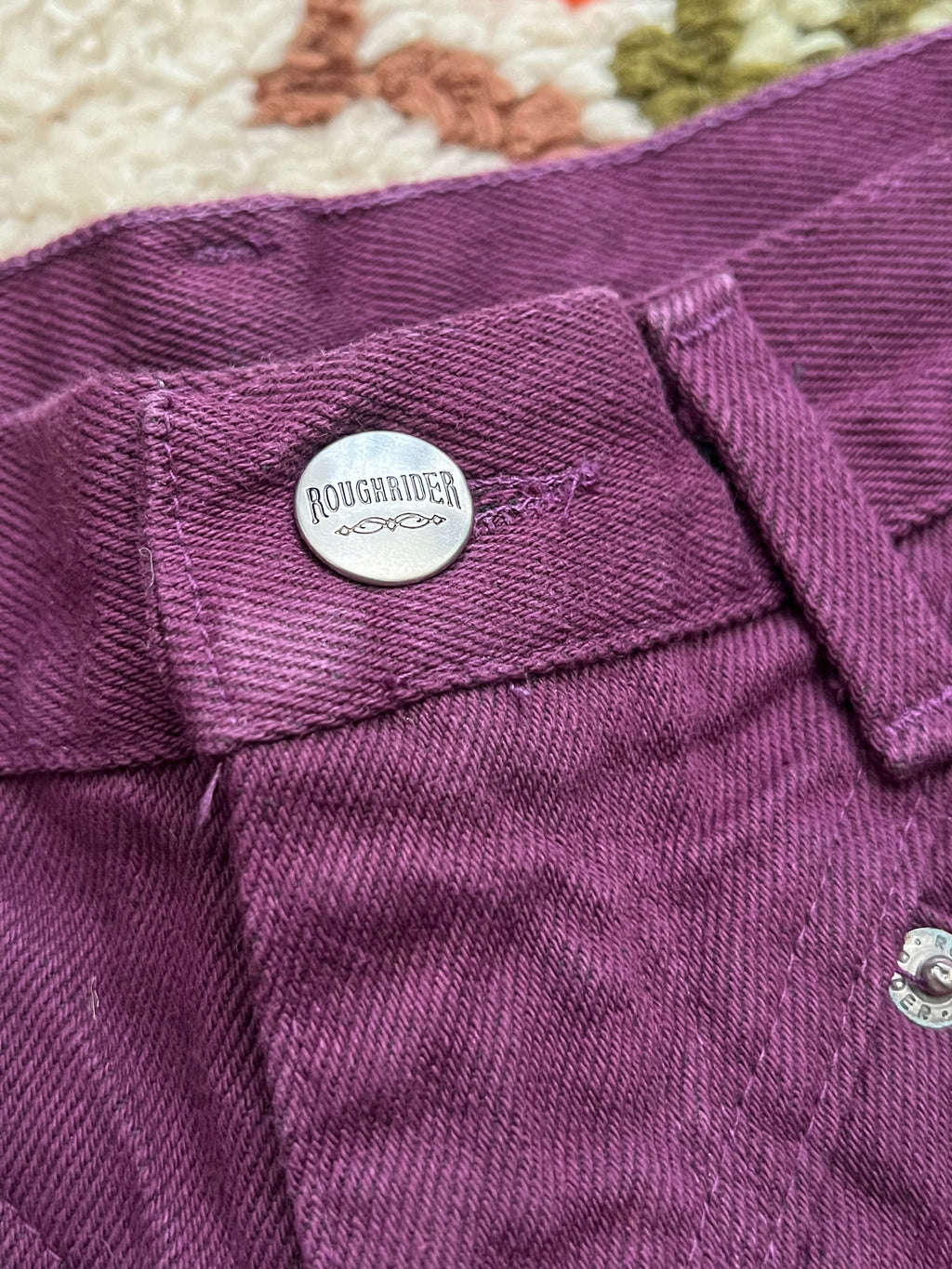 Vintage 1980s Rough Rider By Circle T Plum High-Waisted Jeans Size 3/4- MADE IN USA