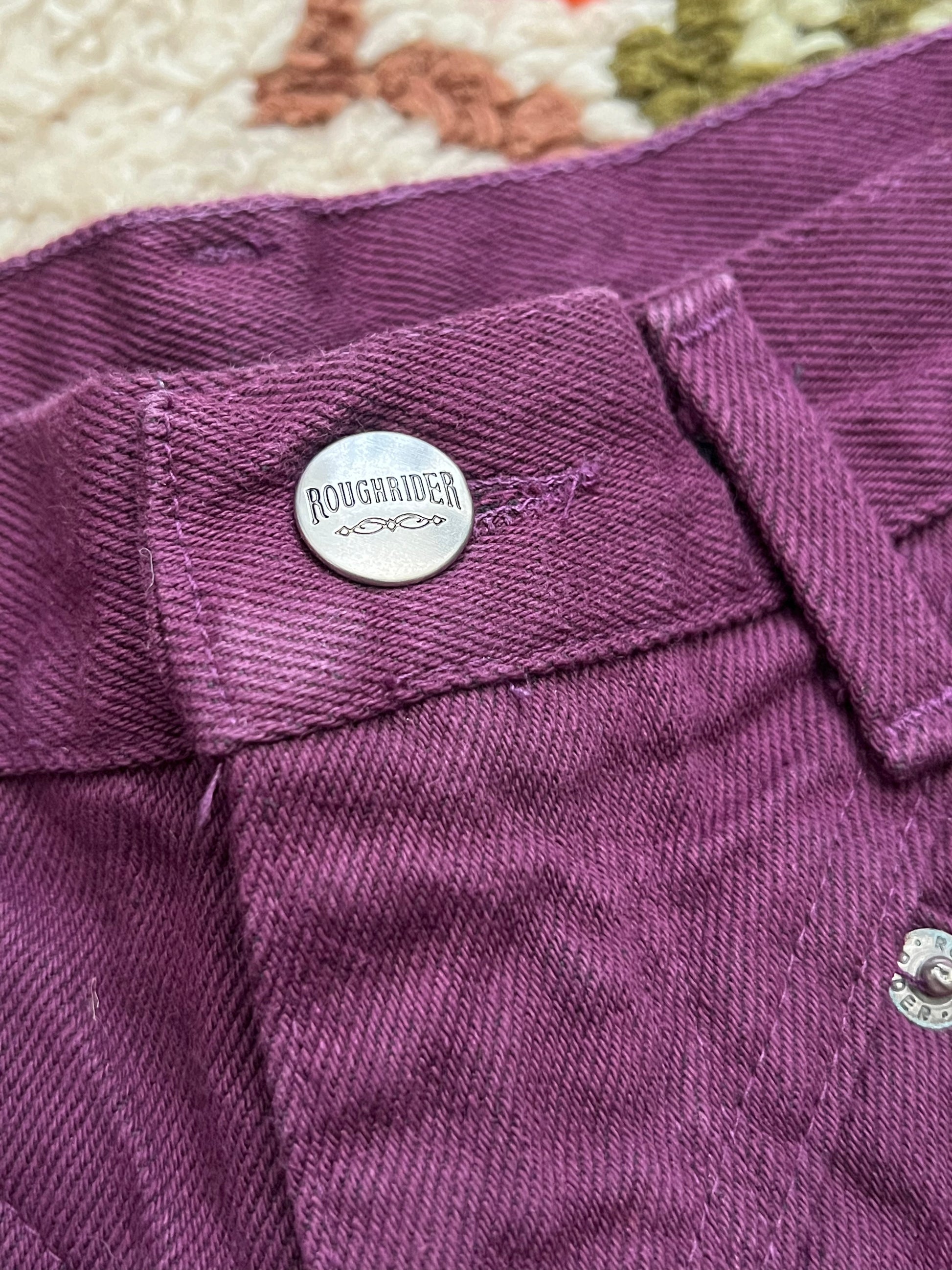 Vintage 1980s Rough Rider By Circle T Plum High-Waisted Jeans Size 3/4- MADE IN USA