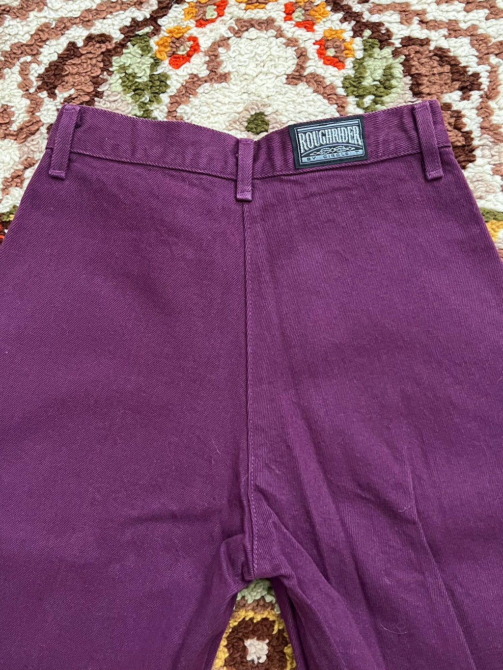 Vintage 1980s Rough Rider By Circle T Plum High-Waisted Jeans Size 3/4- MADE IN USA