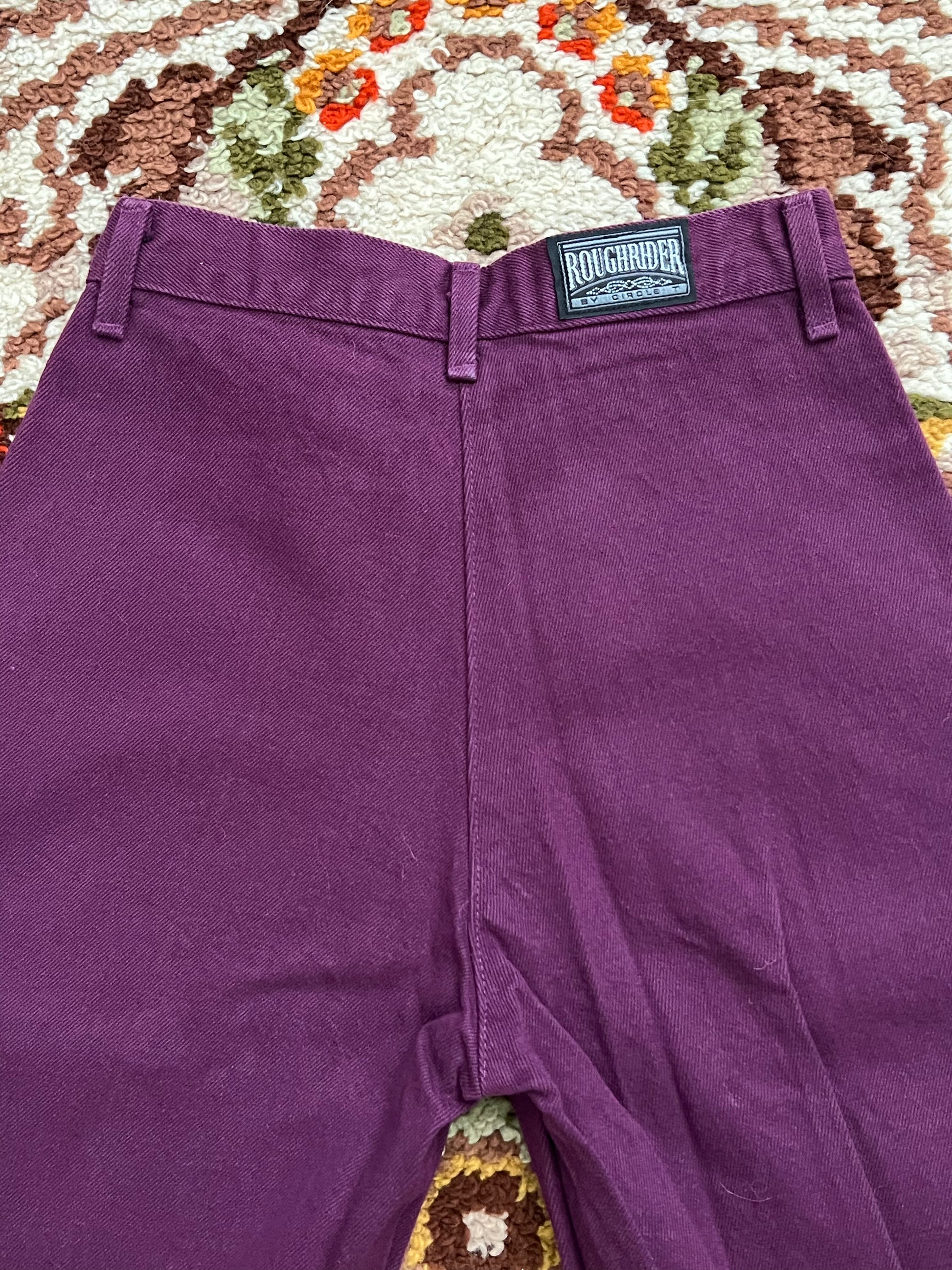 Vintage 1980s Rough Rider By Circle T Plum High-Waisted Jeans Size 3/4- MADE IN USA