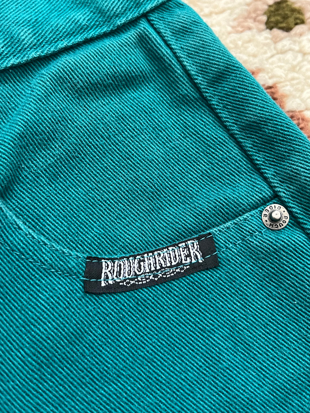 Vintage 1980s Vintage Rough Rider By Circle T Teal High Waisted Size 11/12- MADE IN USA