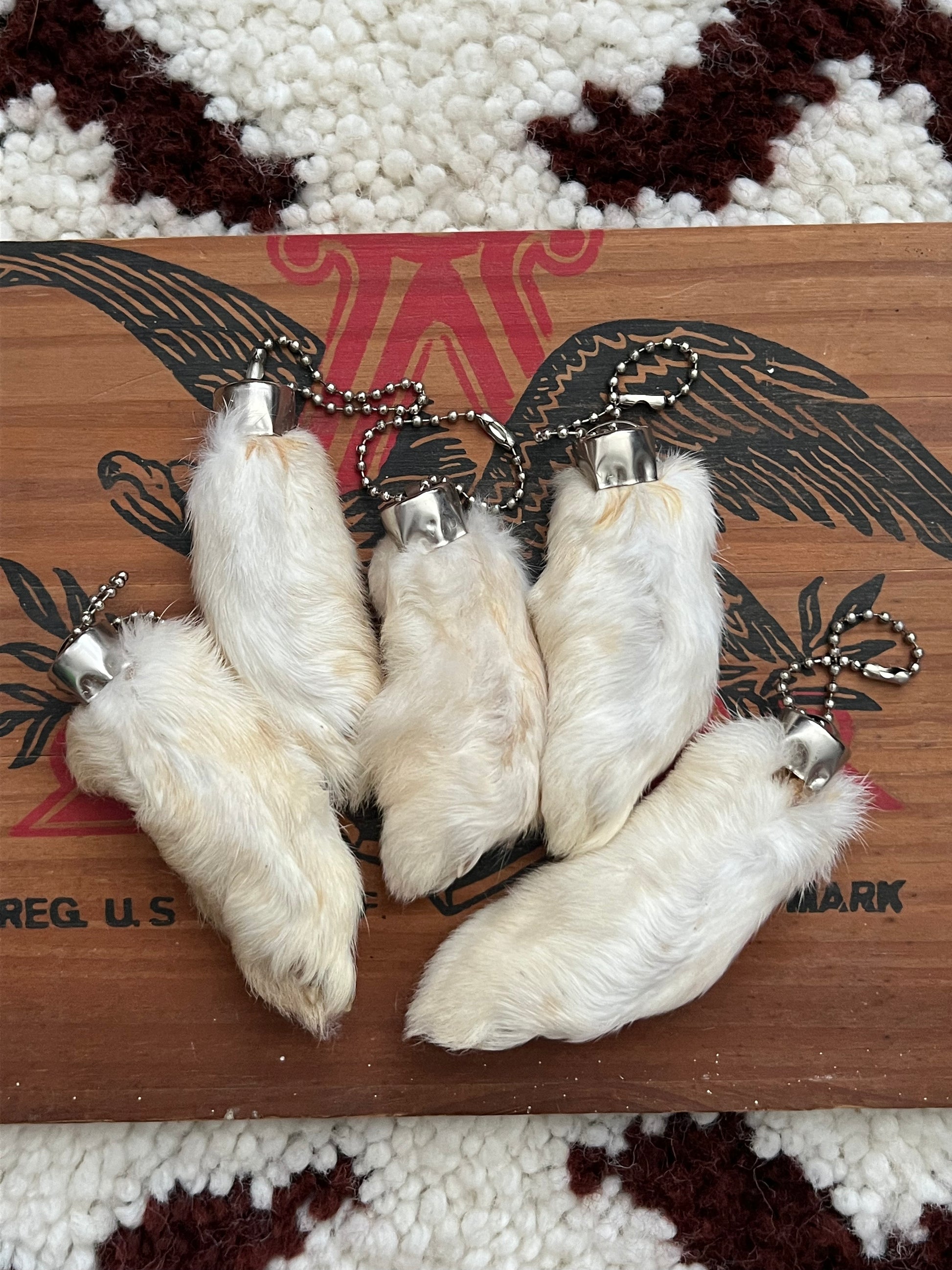 Lucky Rabbit Foot Natural Color- Novelty Keychain