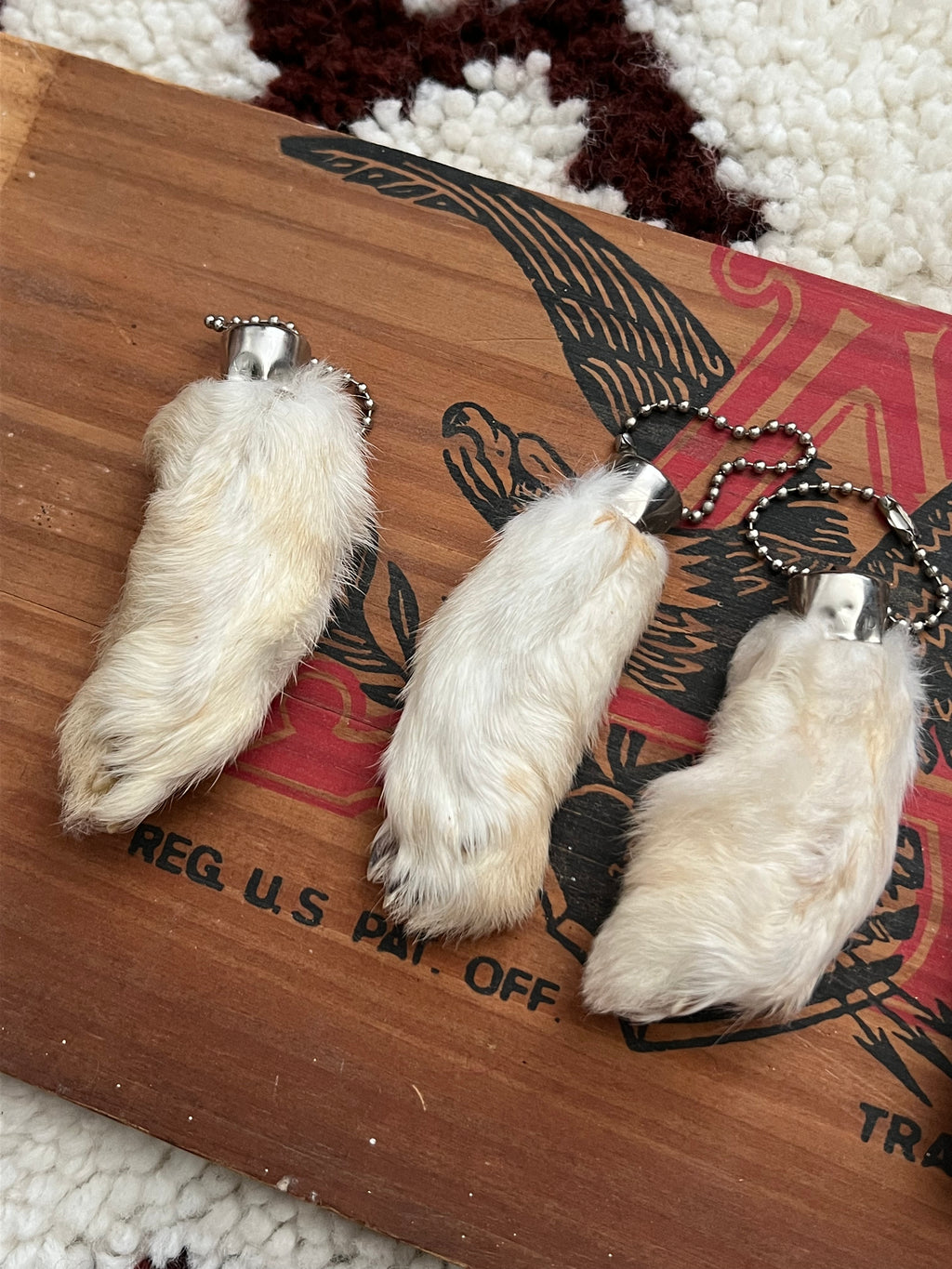 Lucky Rabbit Foot Natural Color- Novelty Keychain