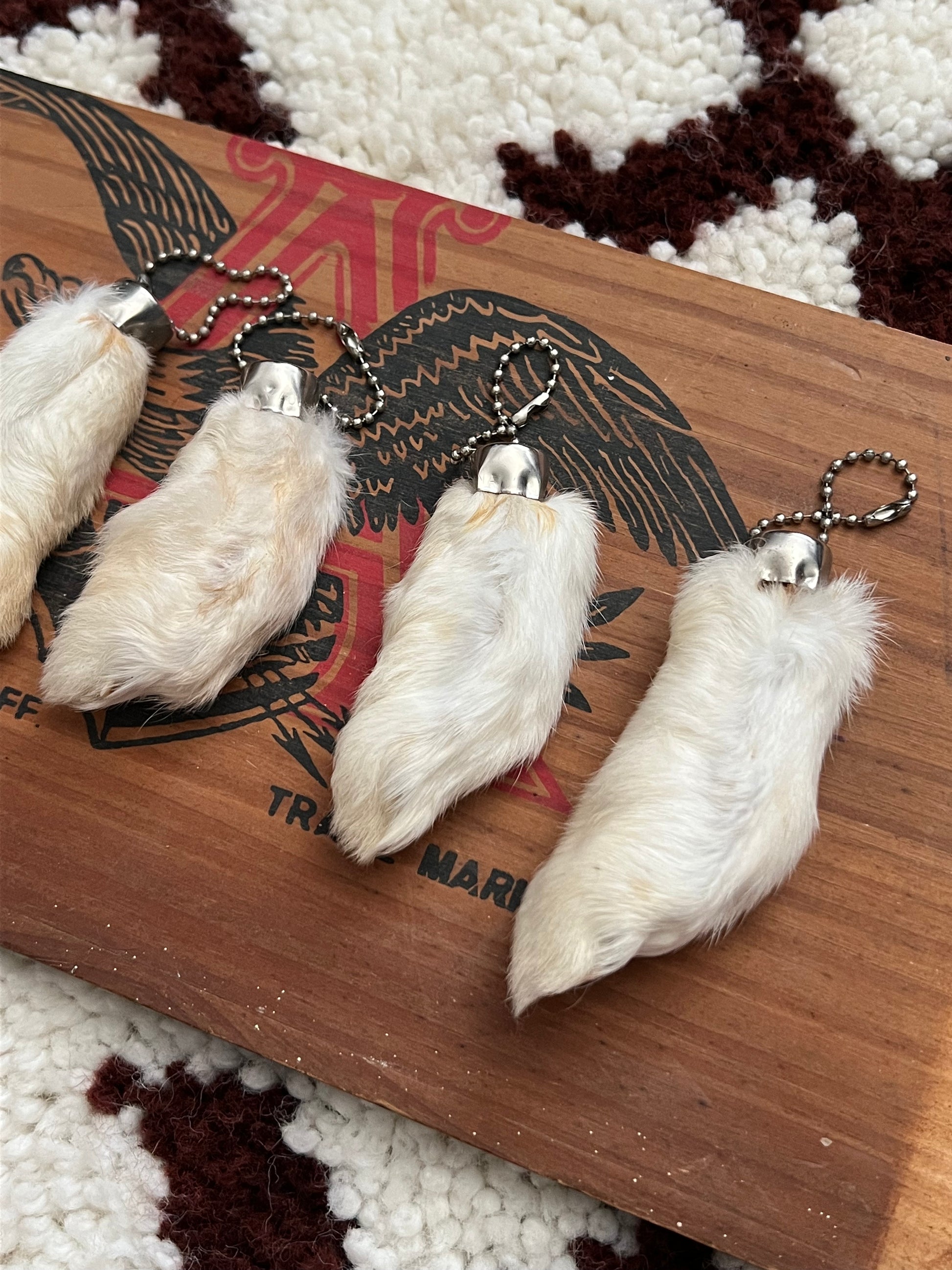 Lucky Rabbit Foot Natural Color- Novelty Keychain