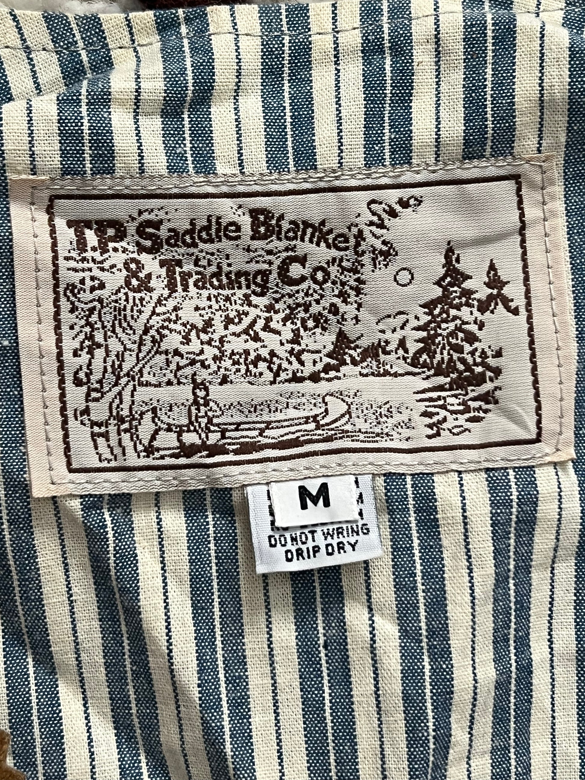 Vintage 1980s TP Saddle Blanket & Trading Co Tan Patchwork Vest Size M- MADE IN USA
