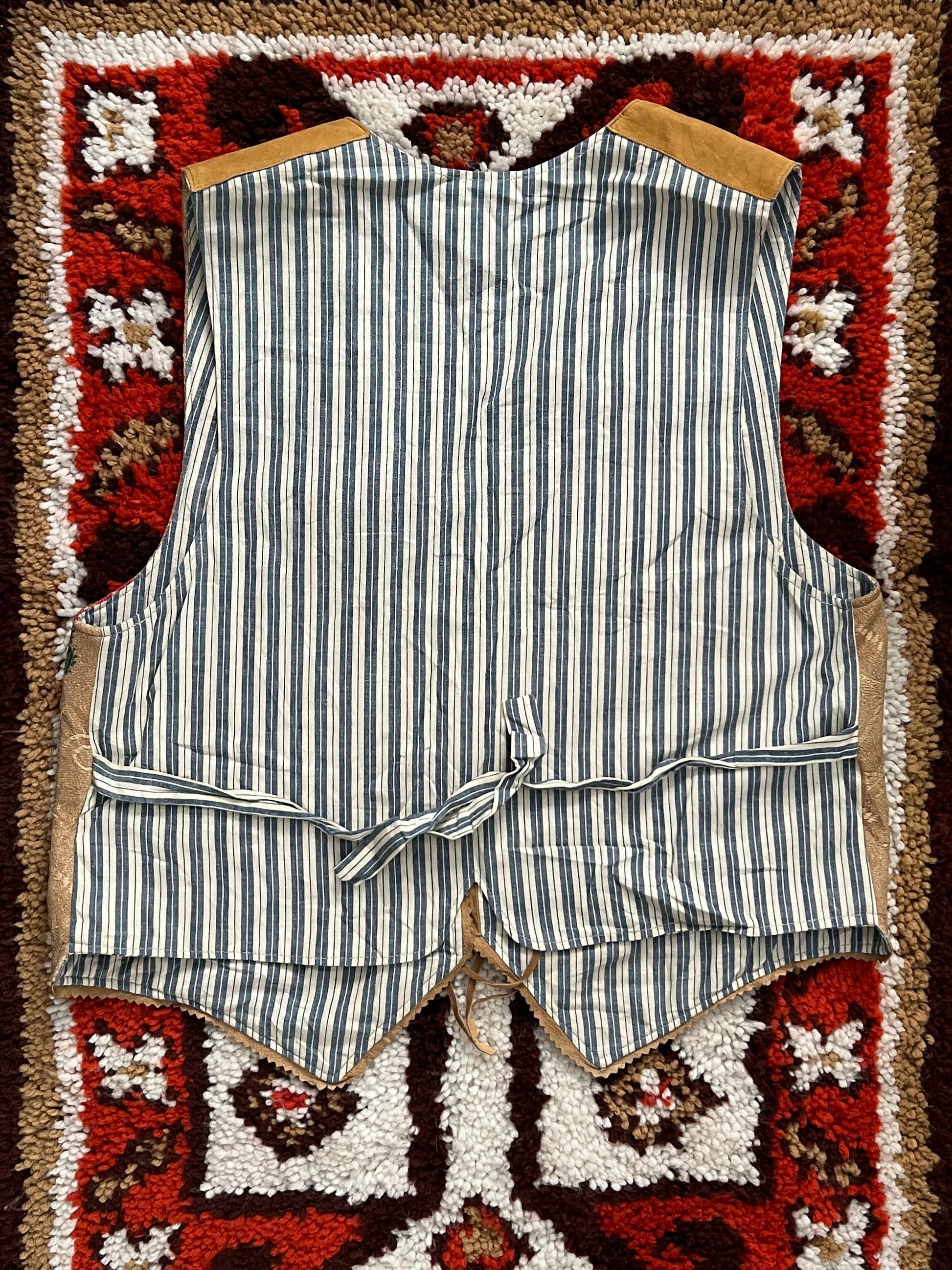 Vintage 1980s TP Saddle Blanket & Trading Co Tan Patchwork Vest Size M- MADE IN USA
