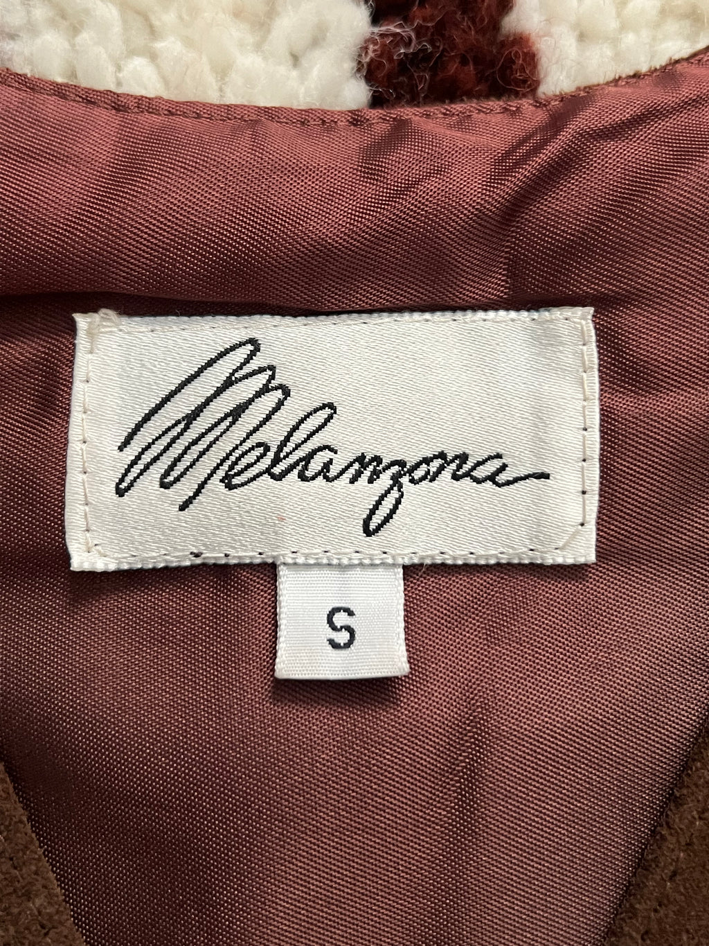 Vintage 1980S Melanzona Brown Suede Pouch Vest Size S-MADE IN USA