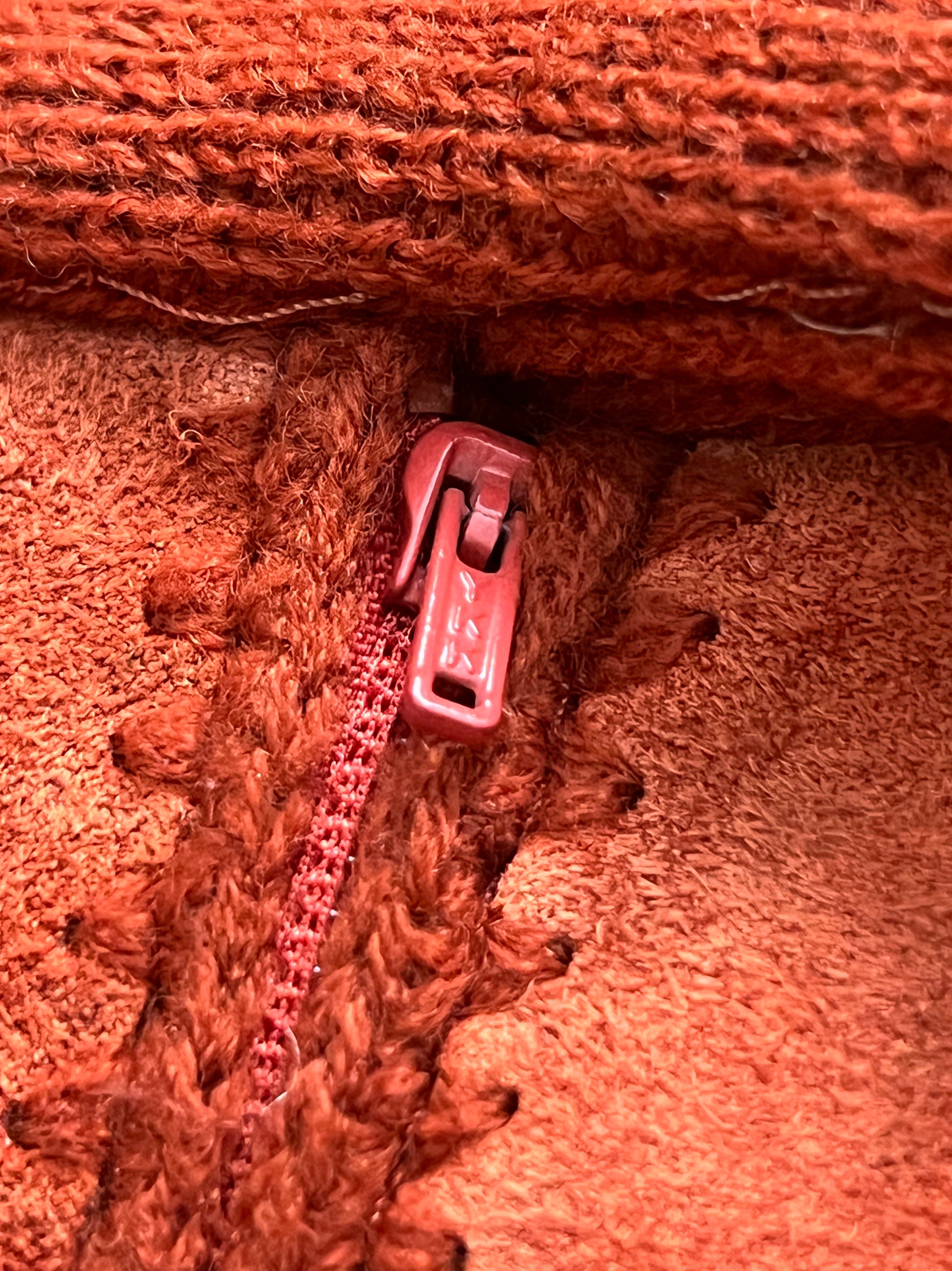 Vintage 1970s Orange/Brown Suede Maxi Skirt Size 12-MADE IN KOREA