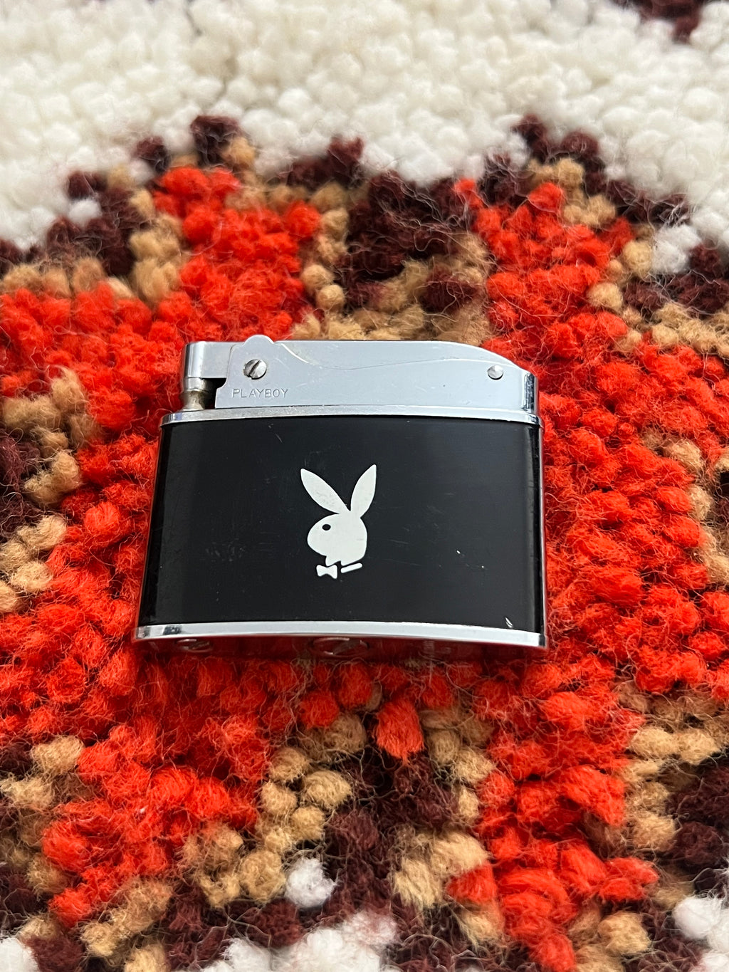 1960s Playboy Black/White Bunny Slim Advertising Lighter-MADE IN JAPAN