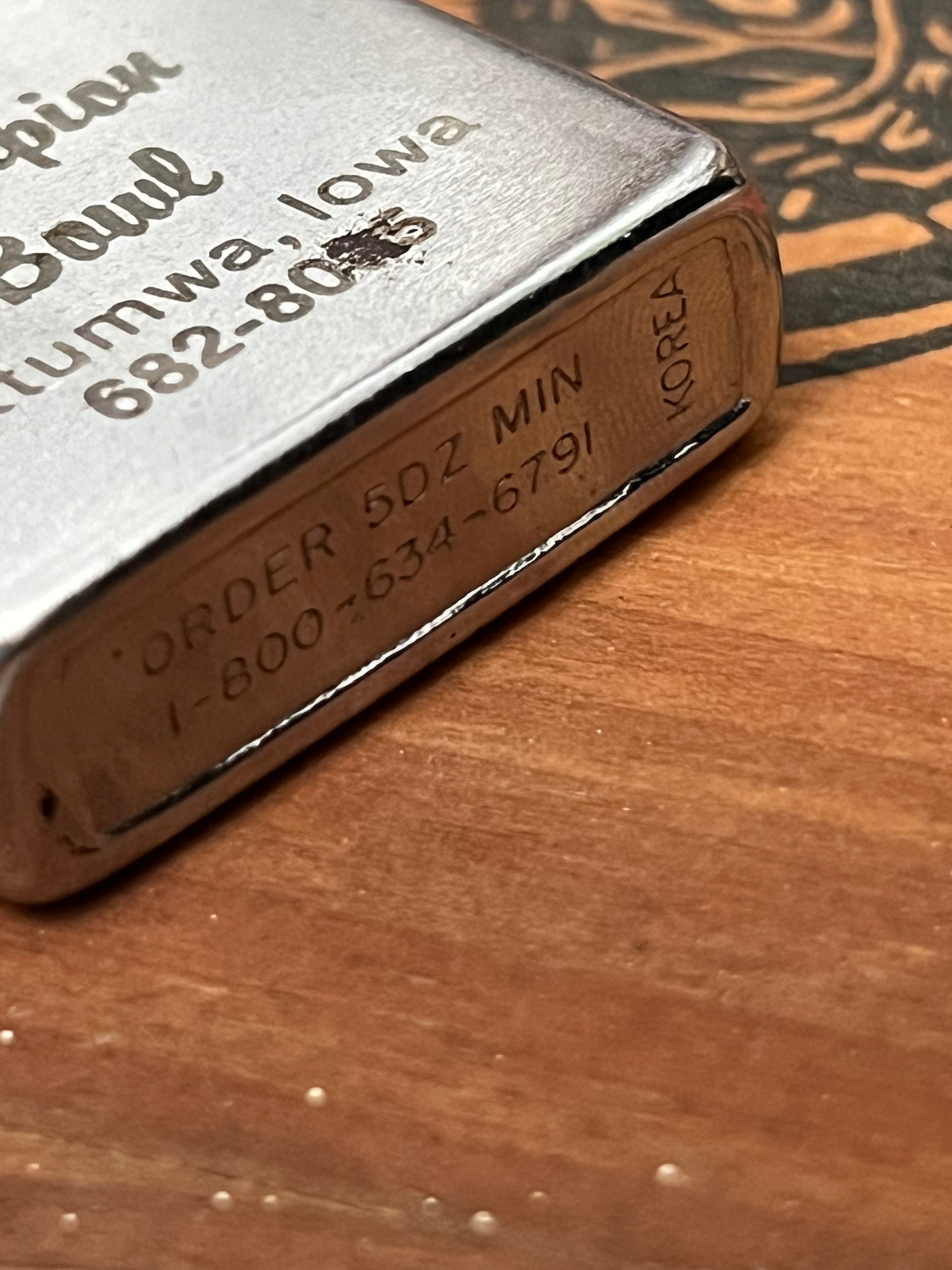 Vintage 1970s-1980s Silver Champion Bowl Ottumwa, IA Advertising Lighter- MADE IN KOREA