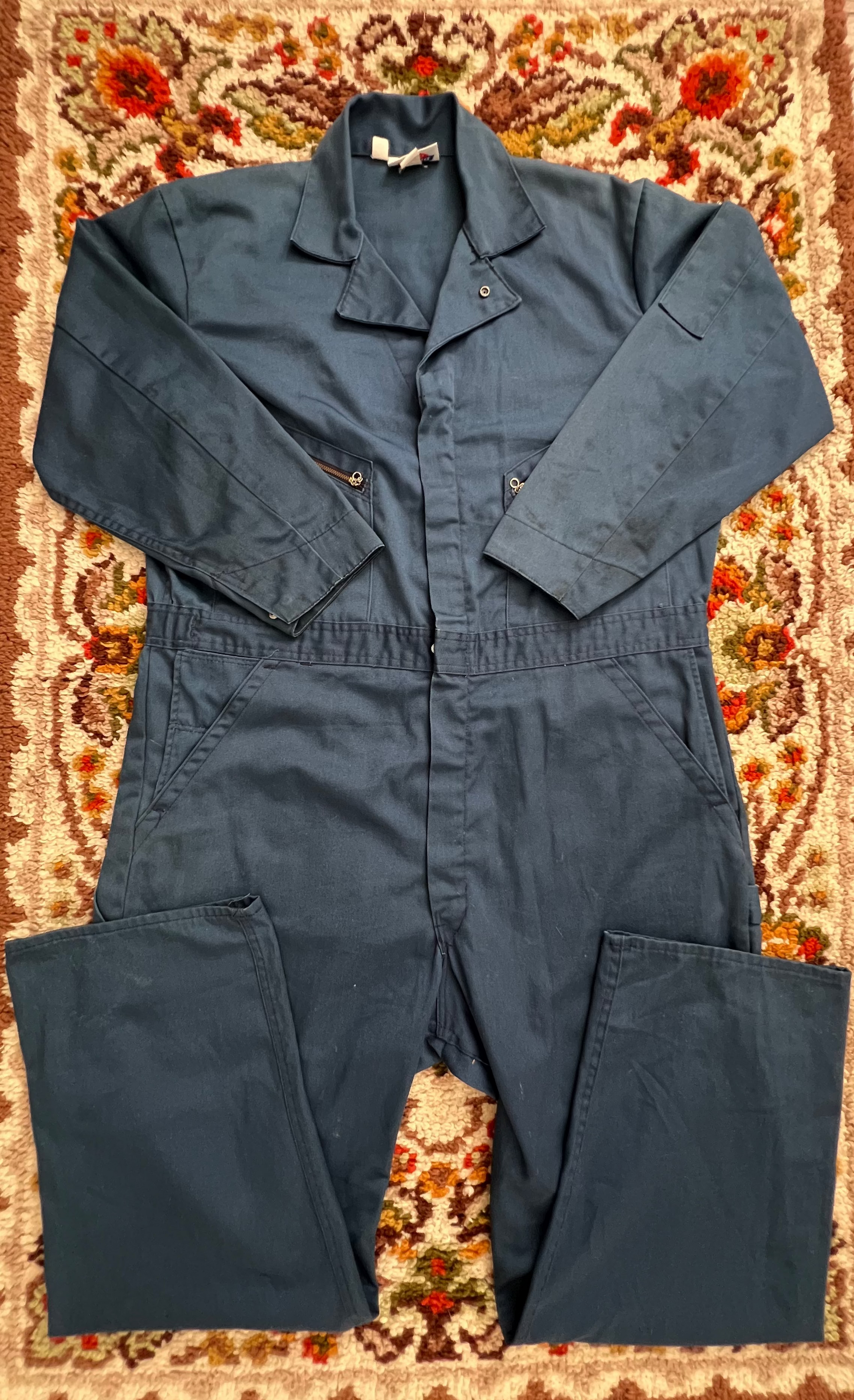 '90s Dickies Vintage Blue Long-Sleeve Jumpsuit 46