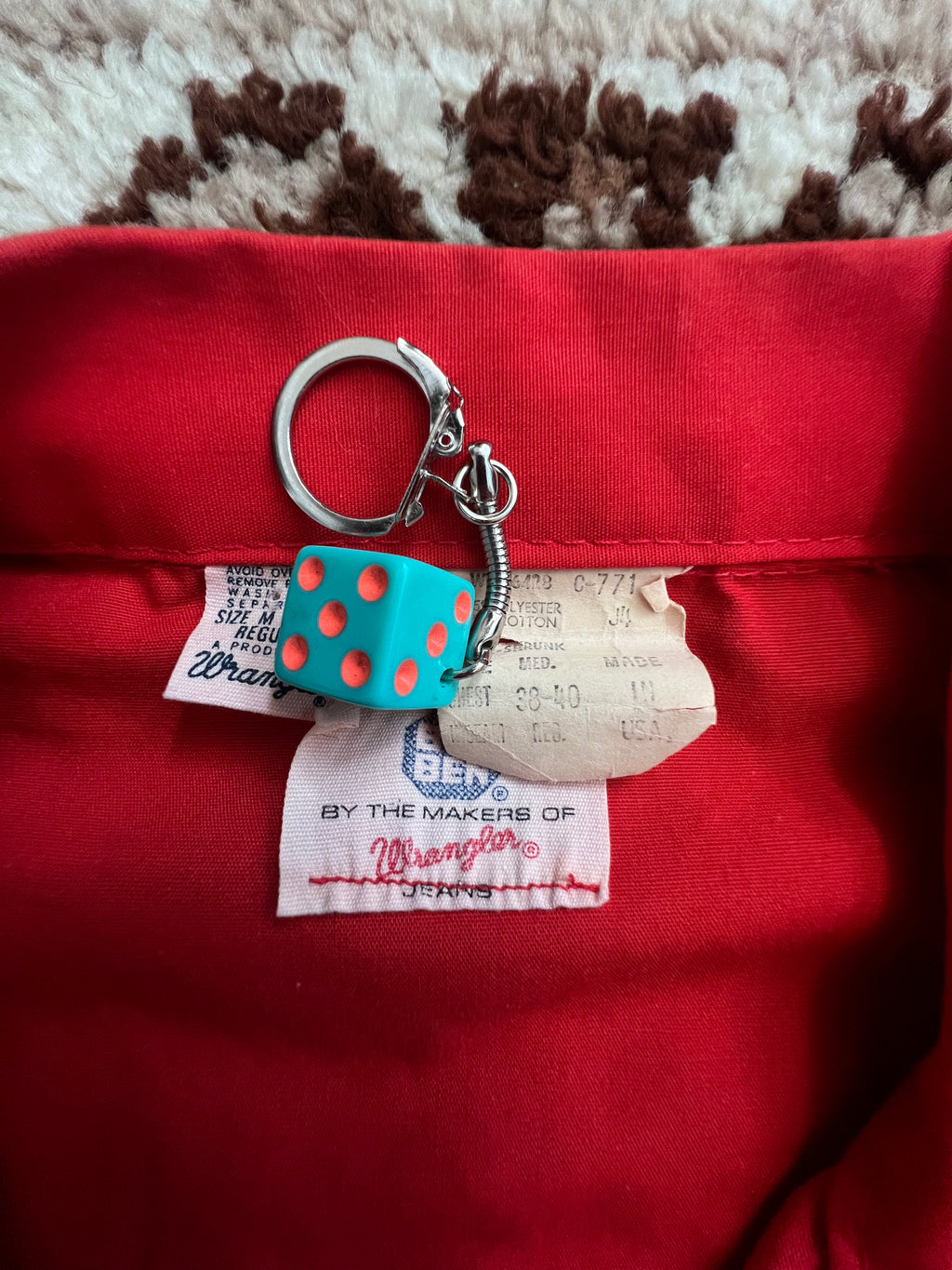 '70s Wrangler Vintage Big-Ben Red Short-Sleeve Jumpsuit W/ Patches M