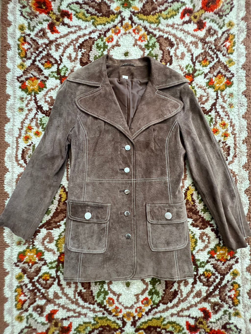 '70s Vintage '70s Brown Suede Button-Up Jacket M