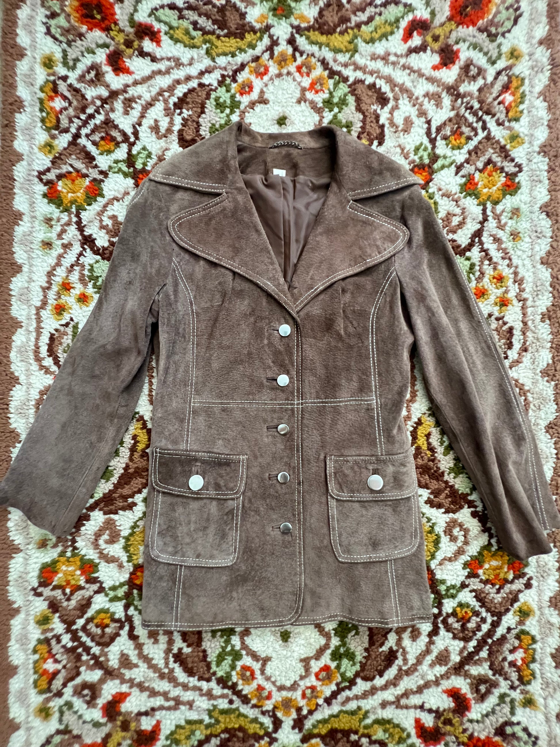'70s Vintage '70s Brown Suede Button-Up Jacket M