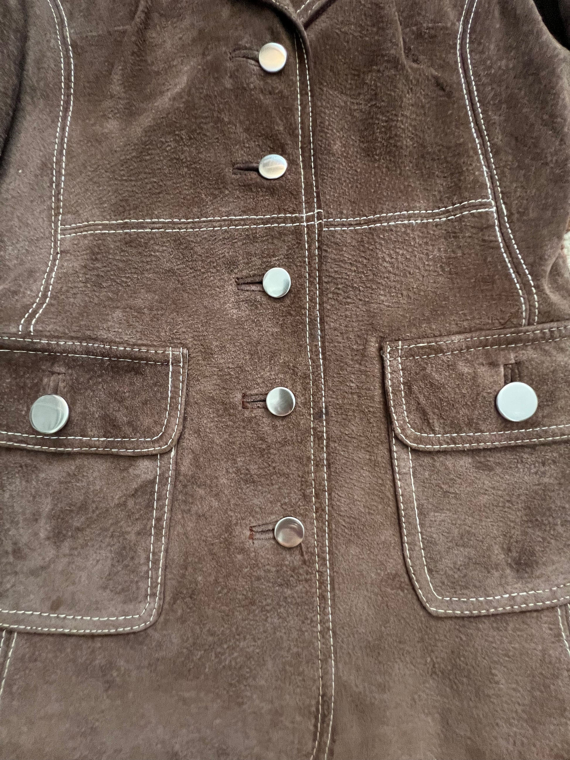 '70s Vintage '70s Brown Suede Button-Up Jacket M
