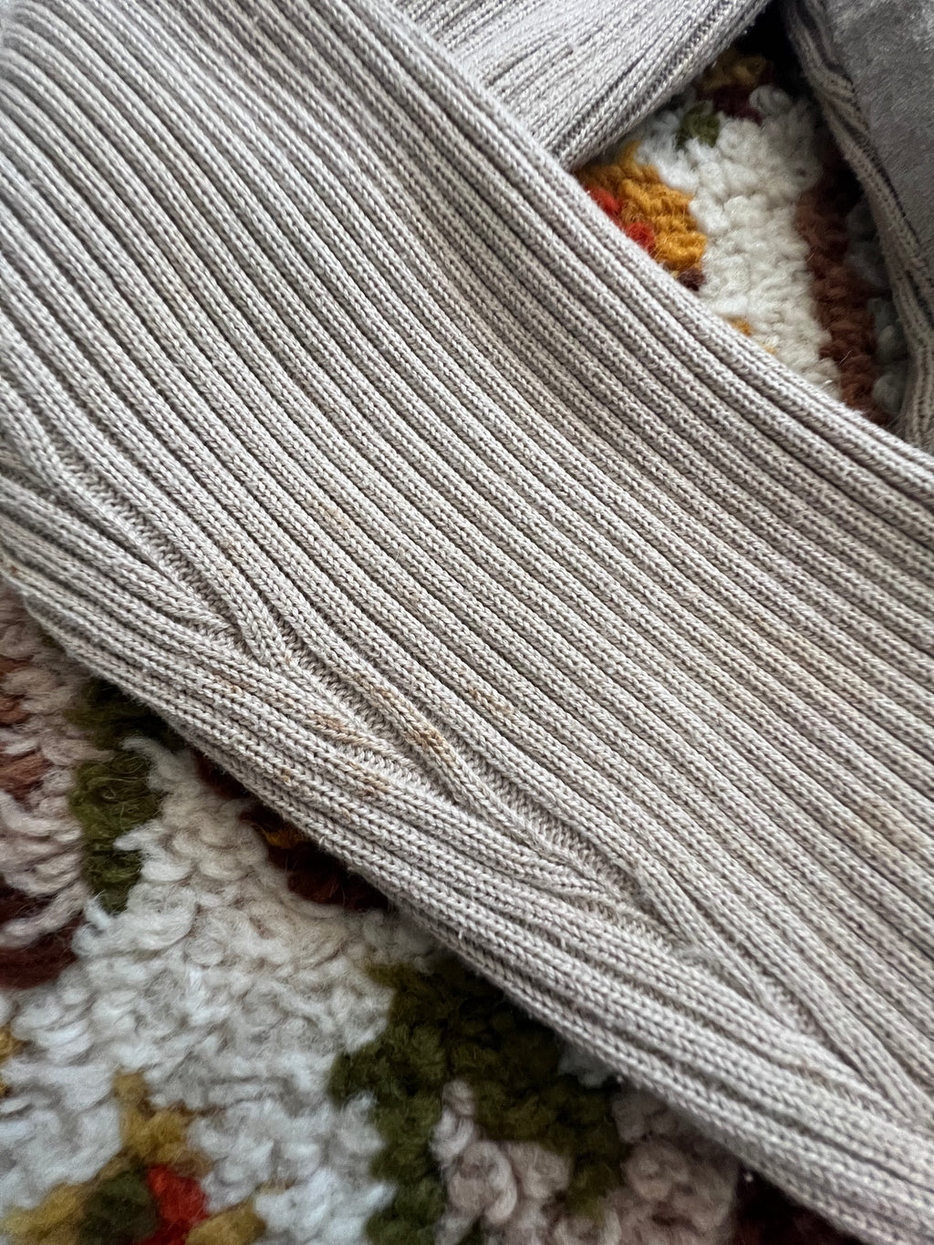 Y2K Escapade Vintage Tan Suede/Knit Long Sleeve Zip-Up Shirt M