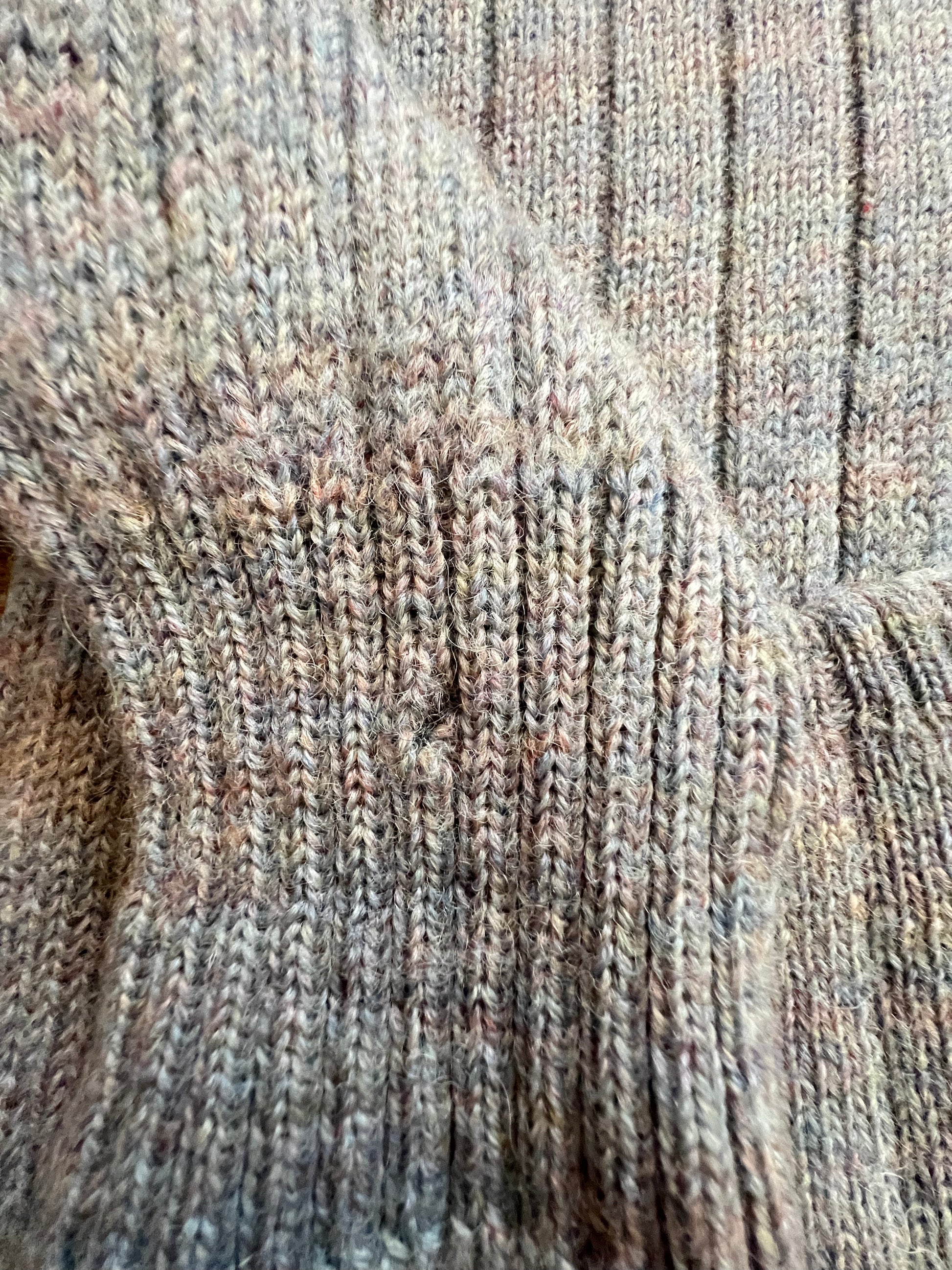 '70s Vintage Gray/Multi-Color Acrylic Button-Up Cardigan