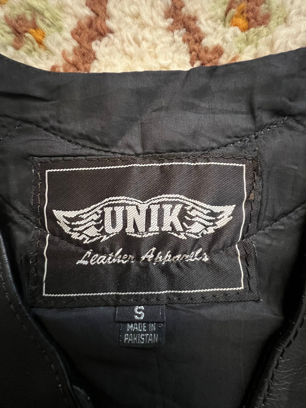 '90s Unik Vintage Leather Apparels Black Leather Vest Harley Rider S