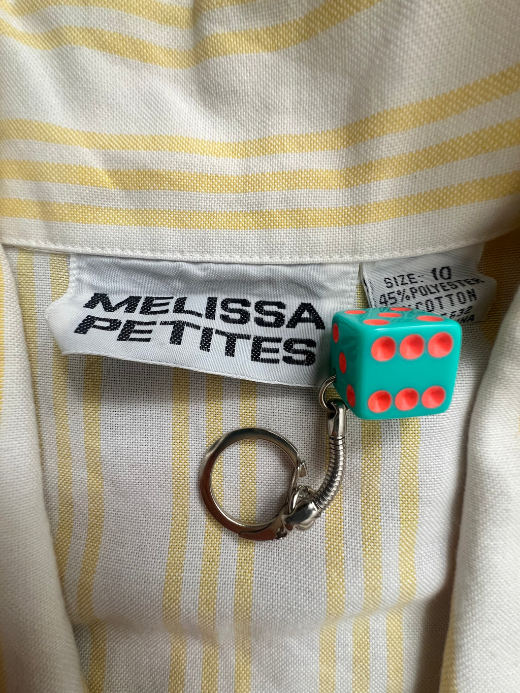 '70s-'80s Melissa Petites Vintage Yellow Striped Short Sleeve Midi Dress 10