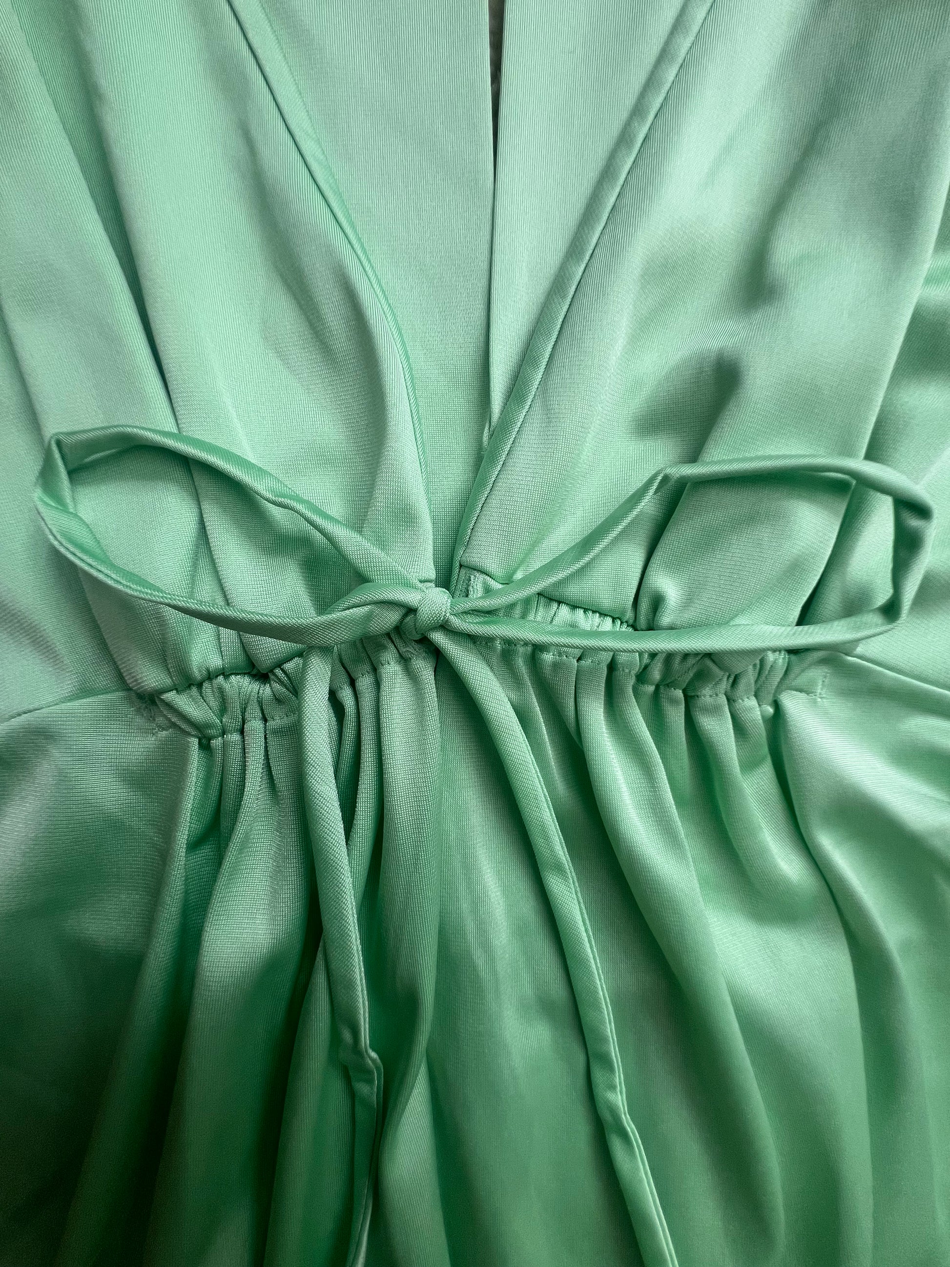 '70s Shadowline Vintage Green Tank Top Maxi Nightgown S