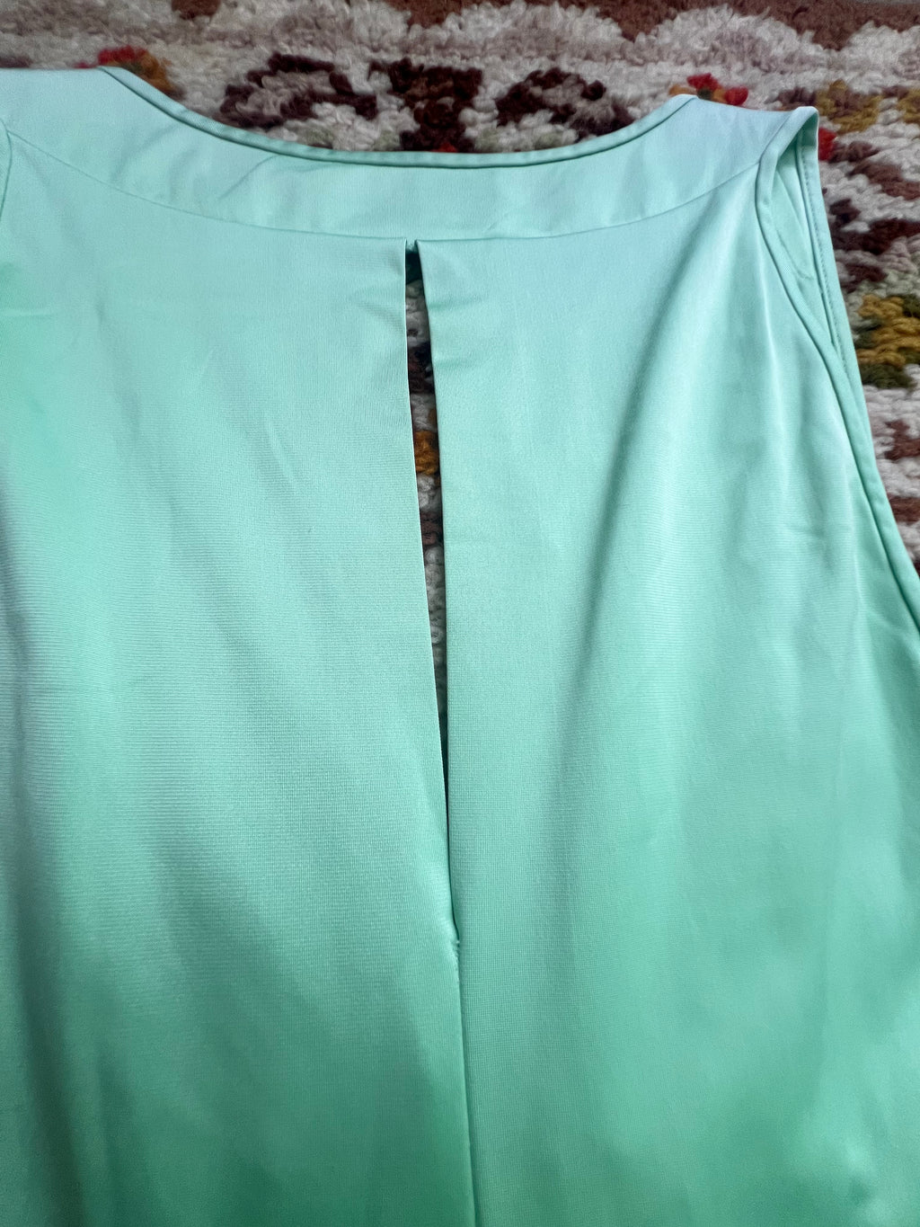 '70s Shadowline Vintage Green Tank Top Maxi Nightgown S