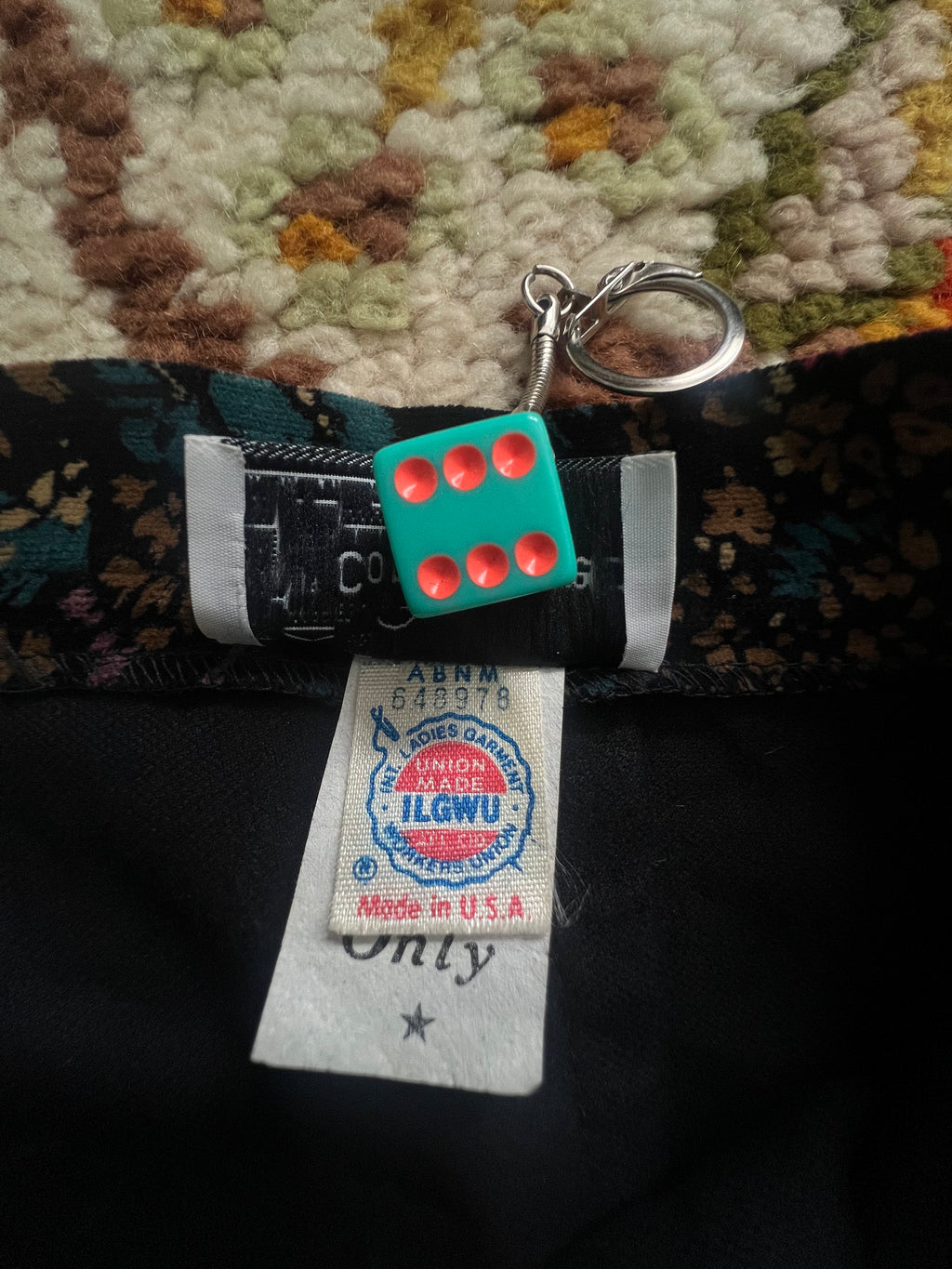 '60s-'70s Copley Square Ltd. Vintage Black Floral Midi Skirt Union Made