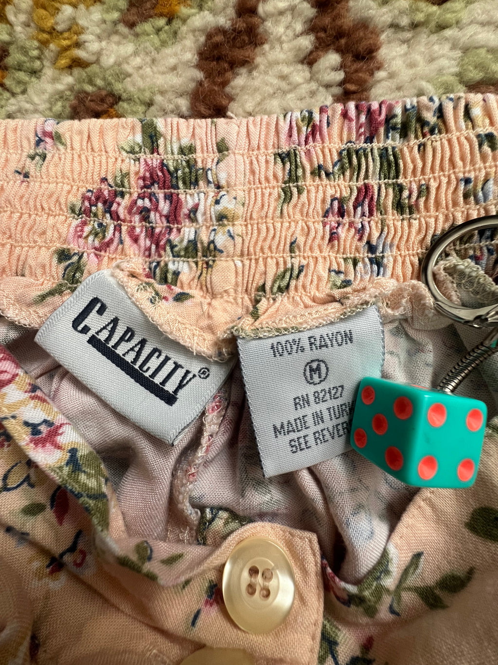 '80s-'90s Capacity Vintage Pink Floral Midi Skirt M