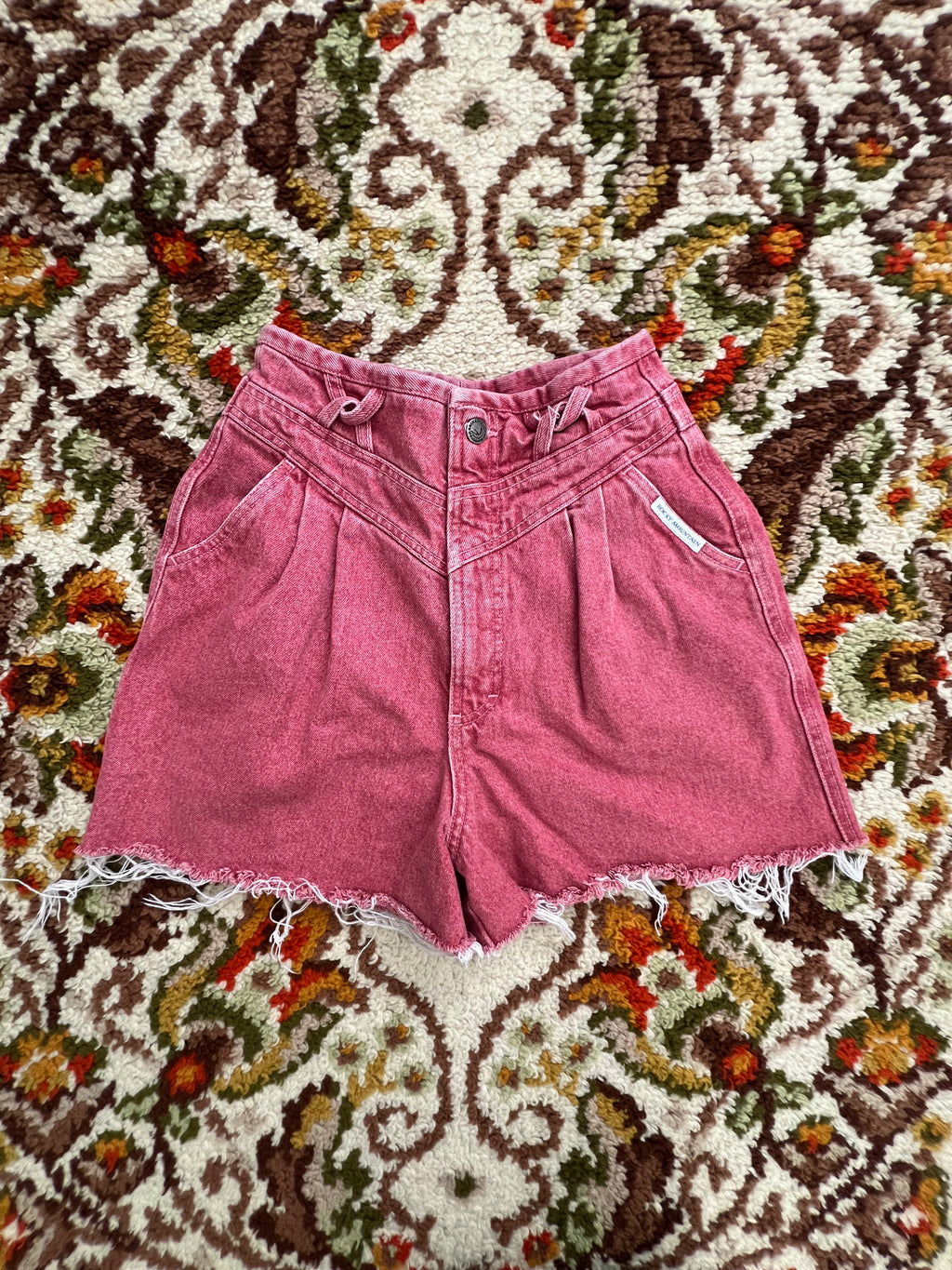 '80s Rockies Vintage Red Acid Wash Cut-Off Shorts 3