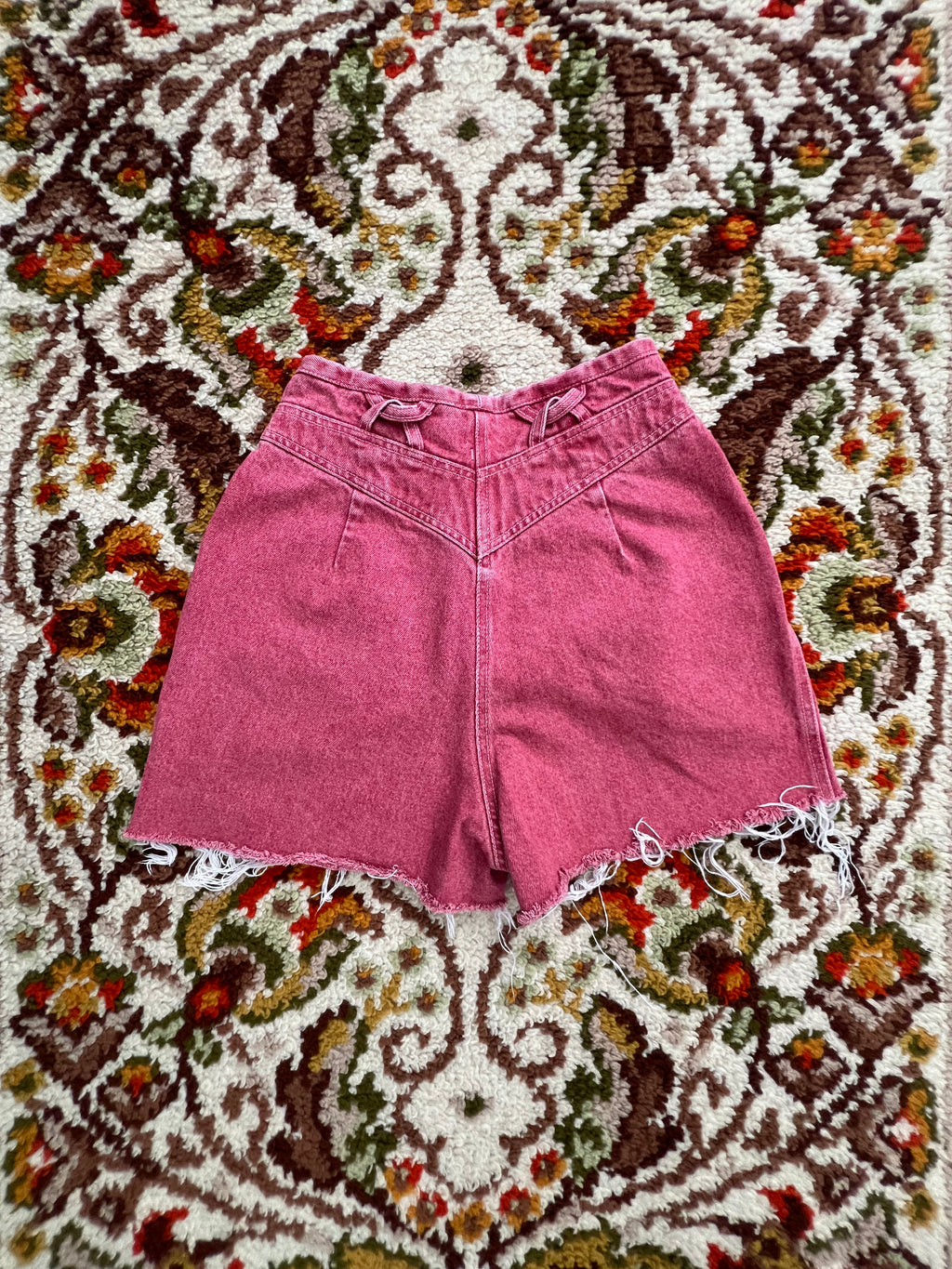 '80s Rockies Vintage Red Acid Wash Cut-Off Shorts 3