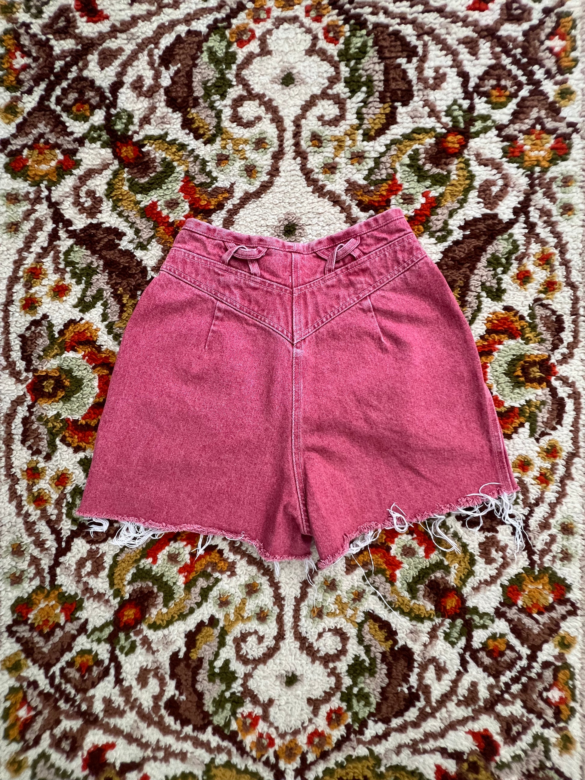 '80s Rockies Vintage Red Acid Wash Cut-Off Shorts 3