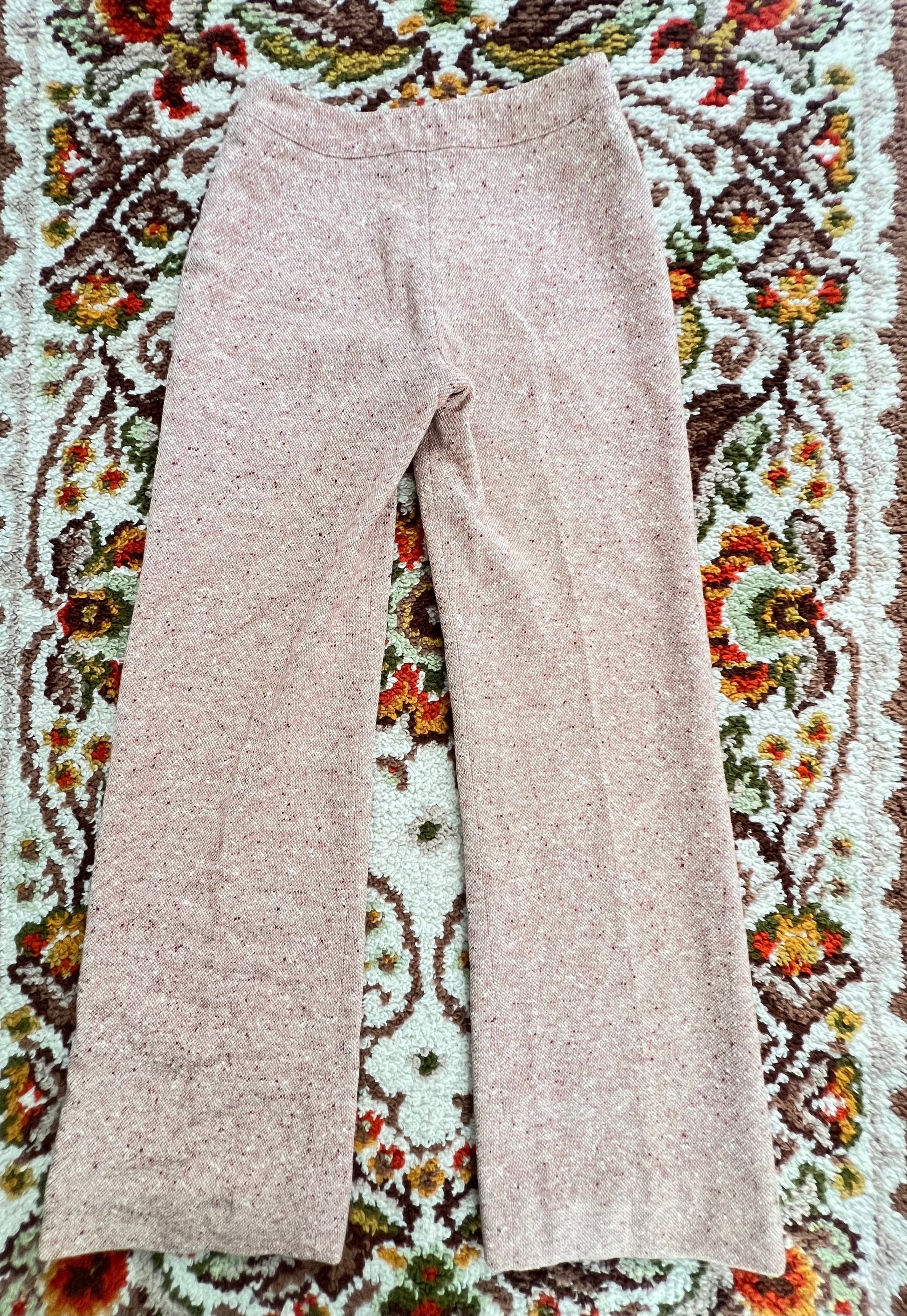 '70s Anne Klein Vintage Salmon Tweed Pleated Pants Union Made 8