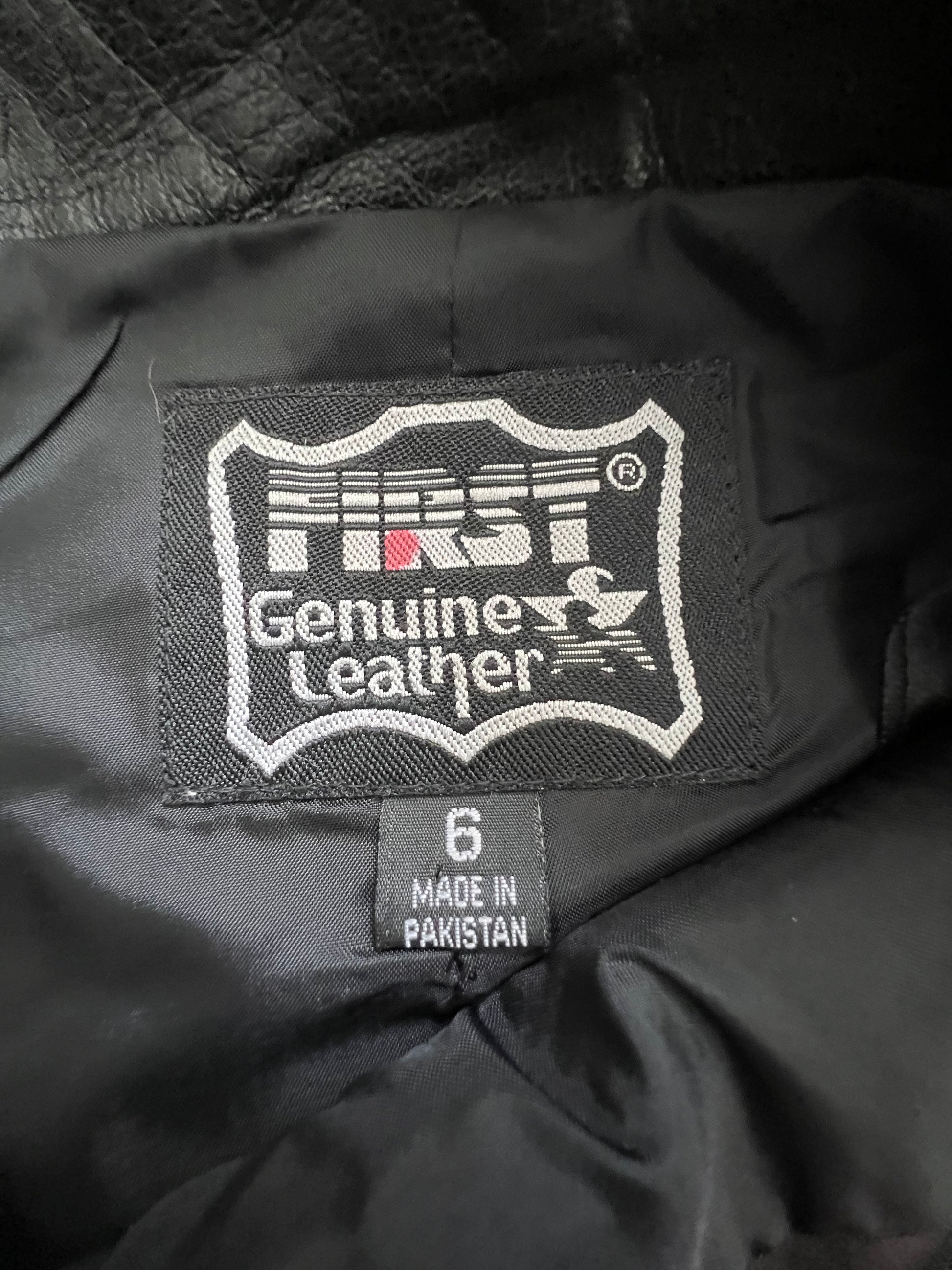 '90s First Genuine Leather Vintage Black Skinny-Leg Pants NWT 6