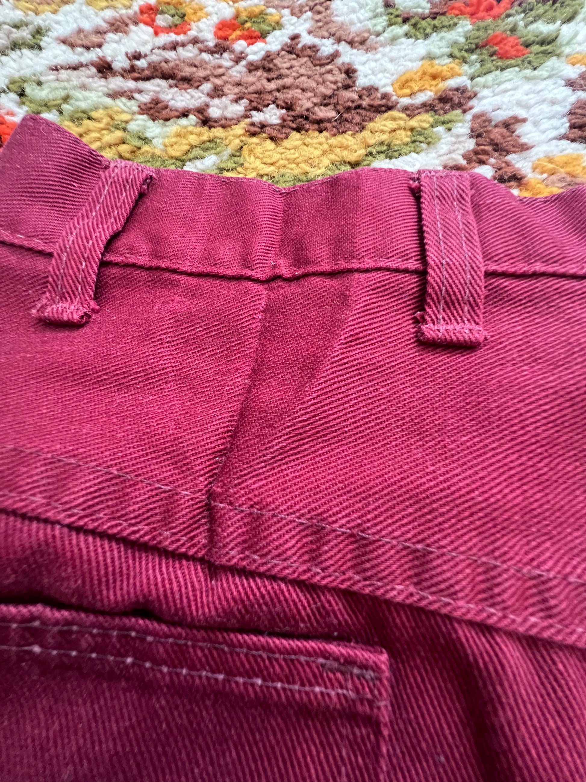 '60s-'70s Sears Vintage Red Wide-Leg Pants 13