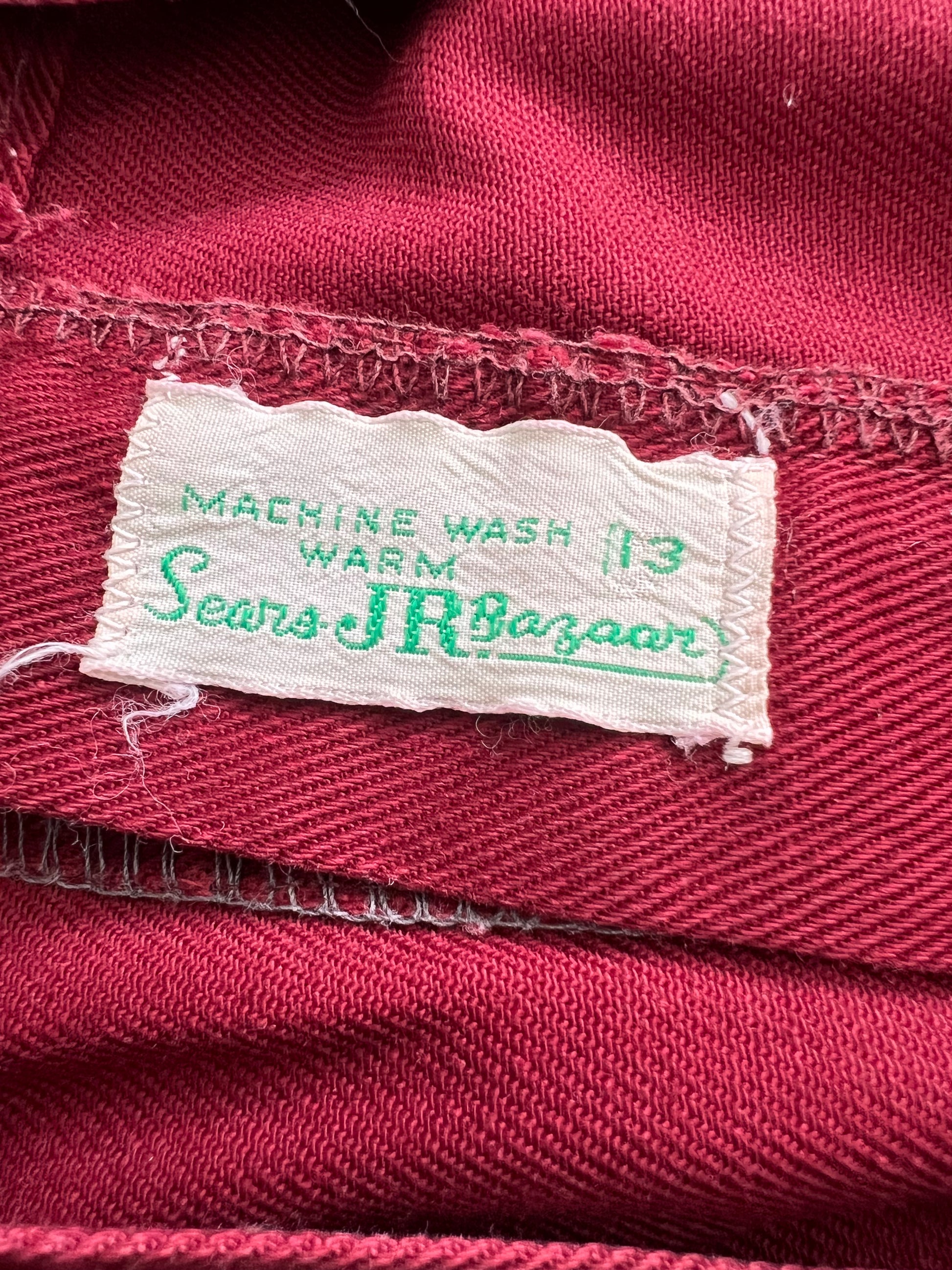 '60s-'70s Sears Vintage Red Wide-Leg Pants 13